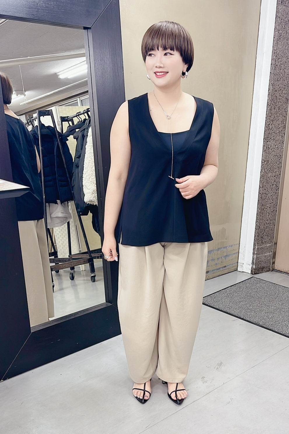 【cafune】ドレープワッシャーボリュームパンツ/535610