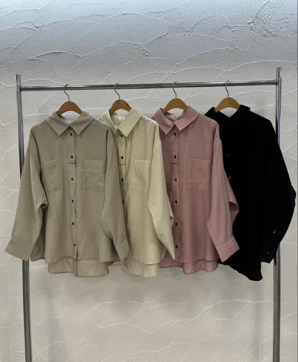 【ROSIEE】CB釦ゆったりシャツブラウス/ R073203