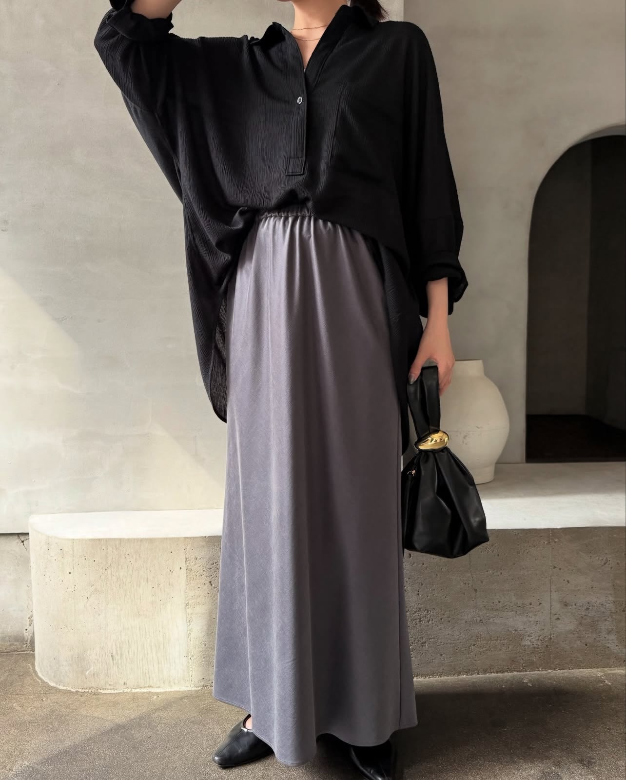 【cafune】フィブリルジャージバイアススカート/535603