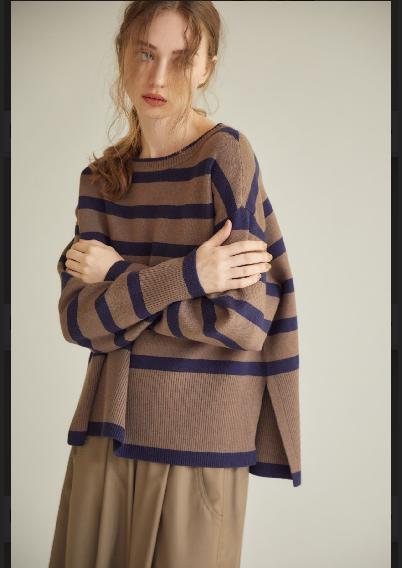 【SUGAR ROSE】ボーダーWジャガードボートネックPO/ 246716