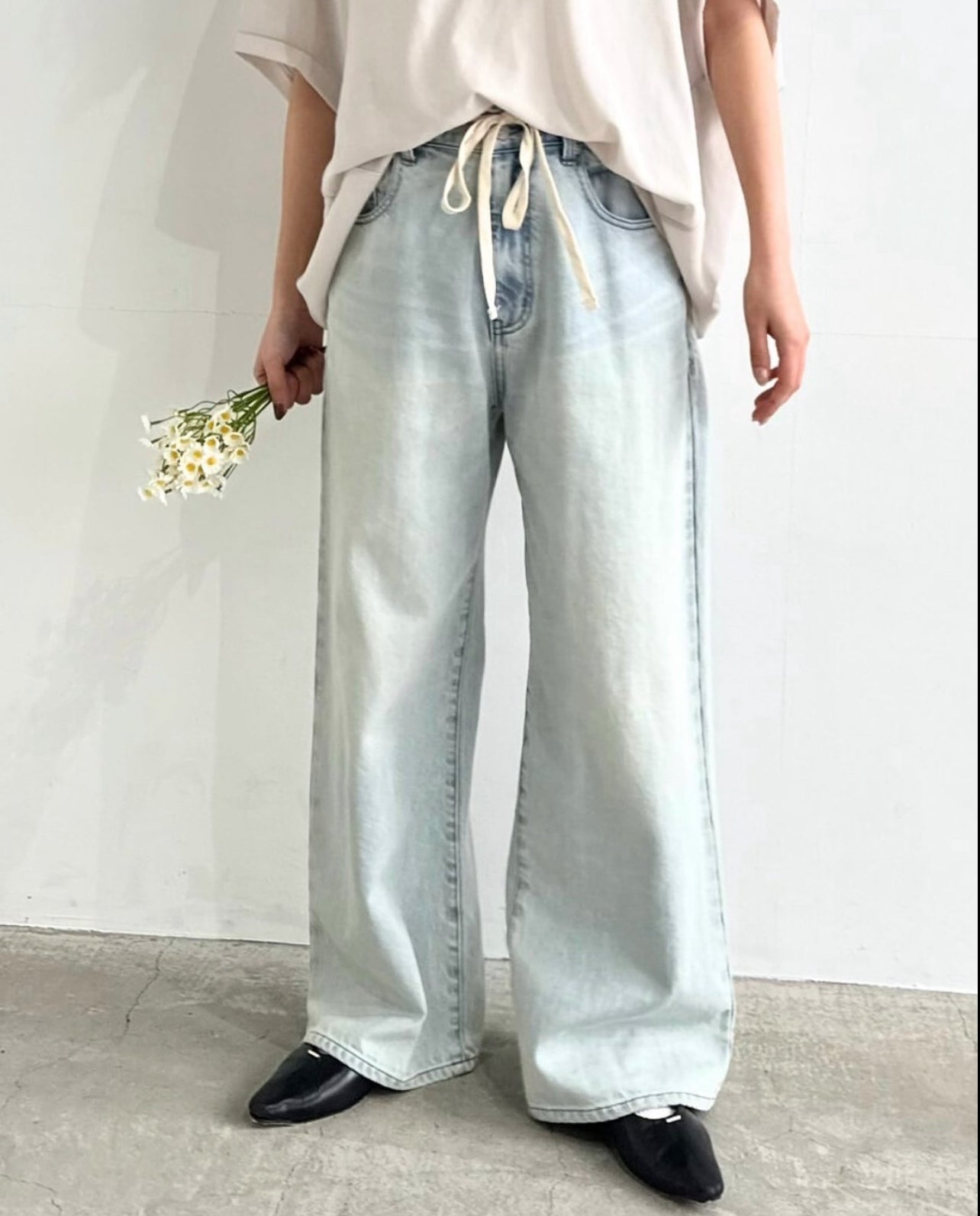 【cafune】ドローストリングルーズデニム/535609