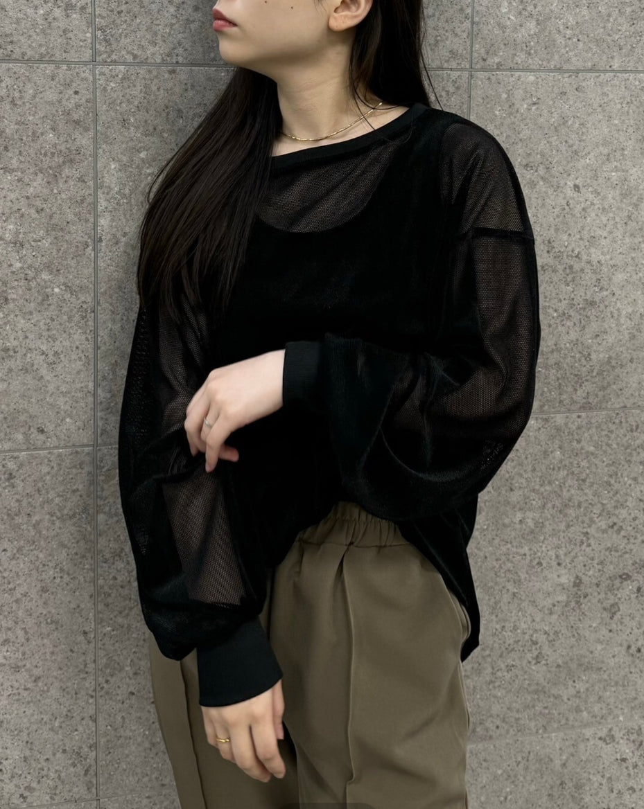【ROSIEE】ベロアメッシュゆったりTOPS/R053238