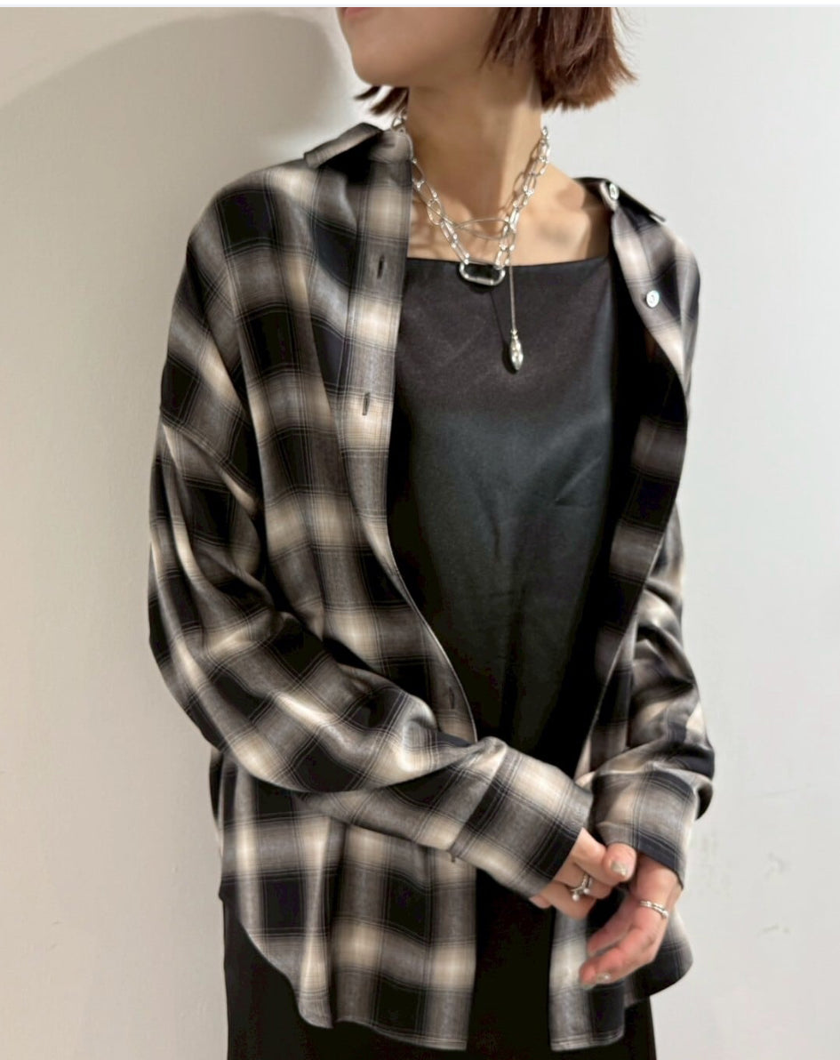 【cafune】セルロースチェックシャツ/535943