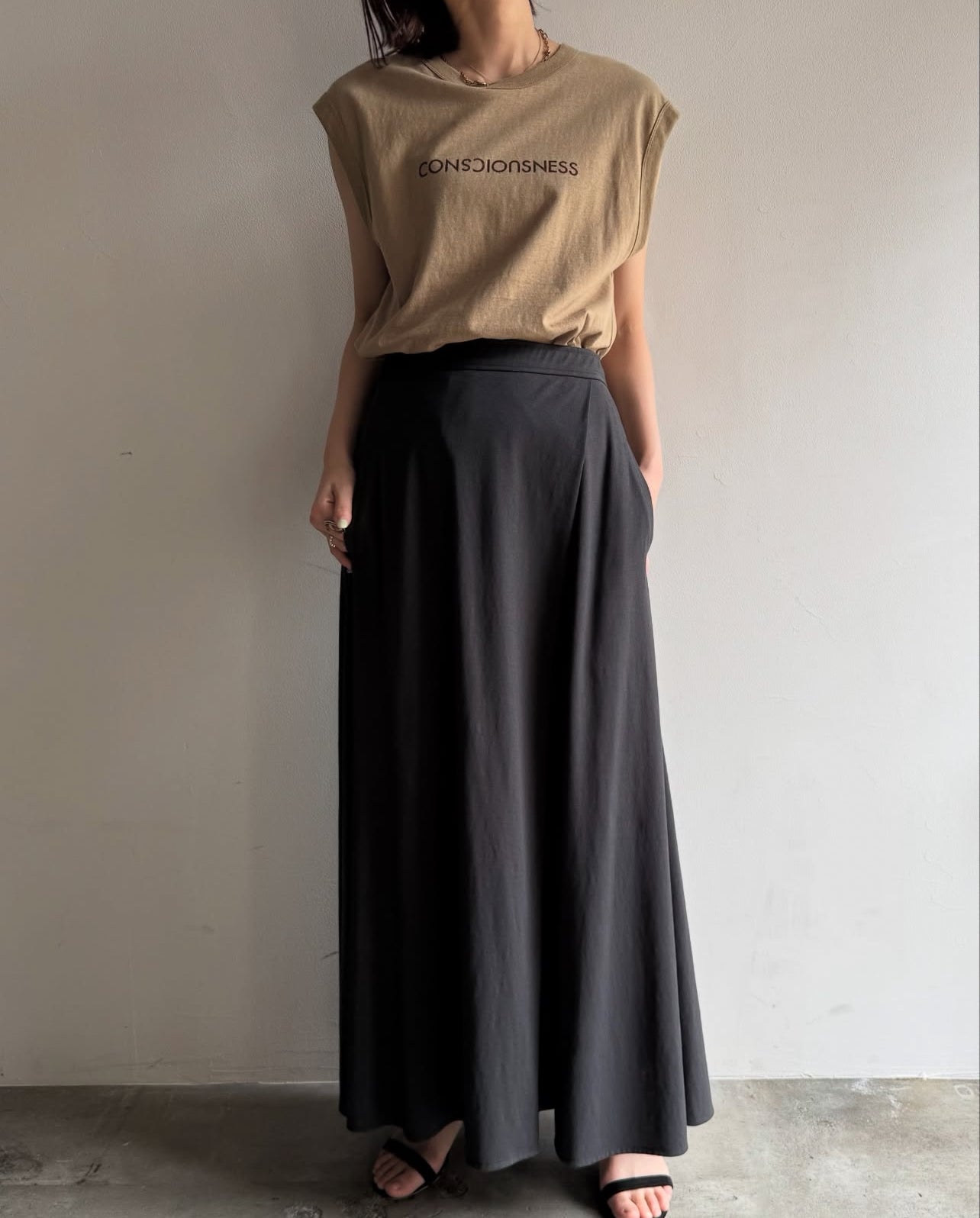 【cafune】ドライジャージライトタックスカート/535612