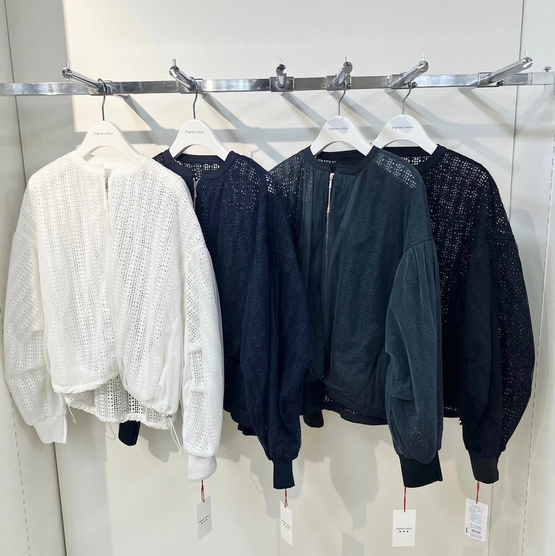 【Dignite Collier】チュール重ねレースブルゾン/ 80254124