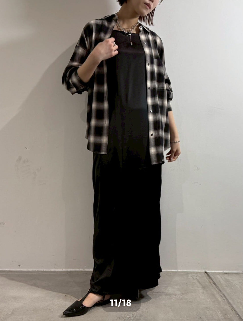 【cafune】セルロースチェックシャツ/535943