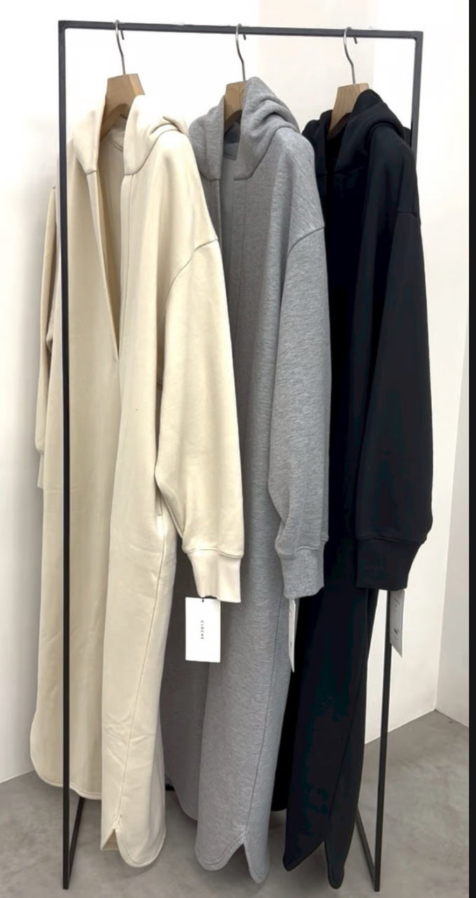 【CLOCHE】裏起毛スキッパーフーディーワンピース/552-85734