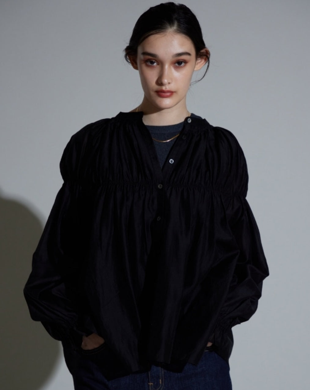 【SUGAR ROSE】シアータックプリーツブラウス248554