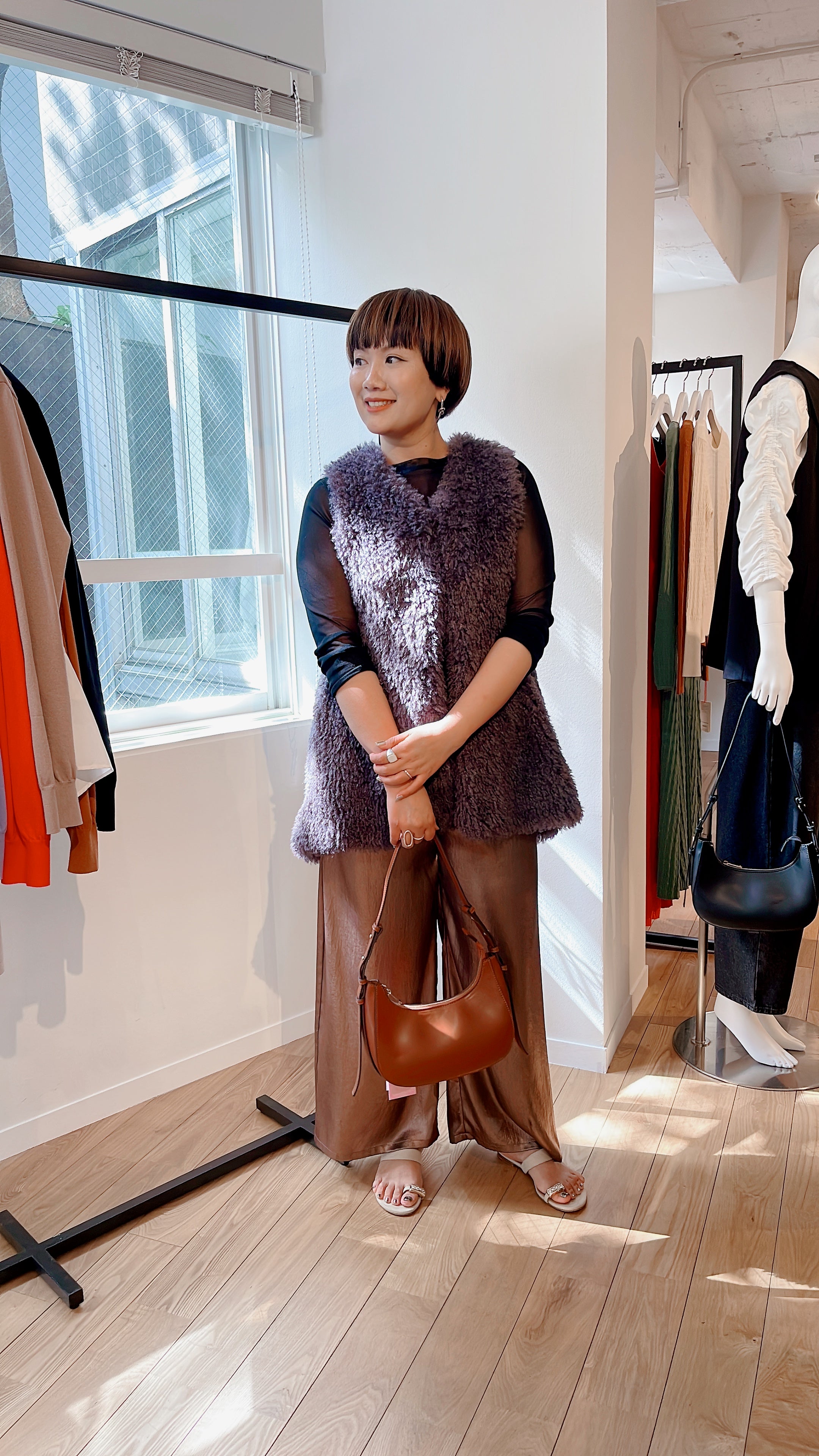 【Dignite Collier】フェイクファーフレアジレ/80243033