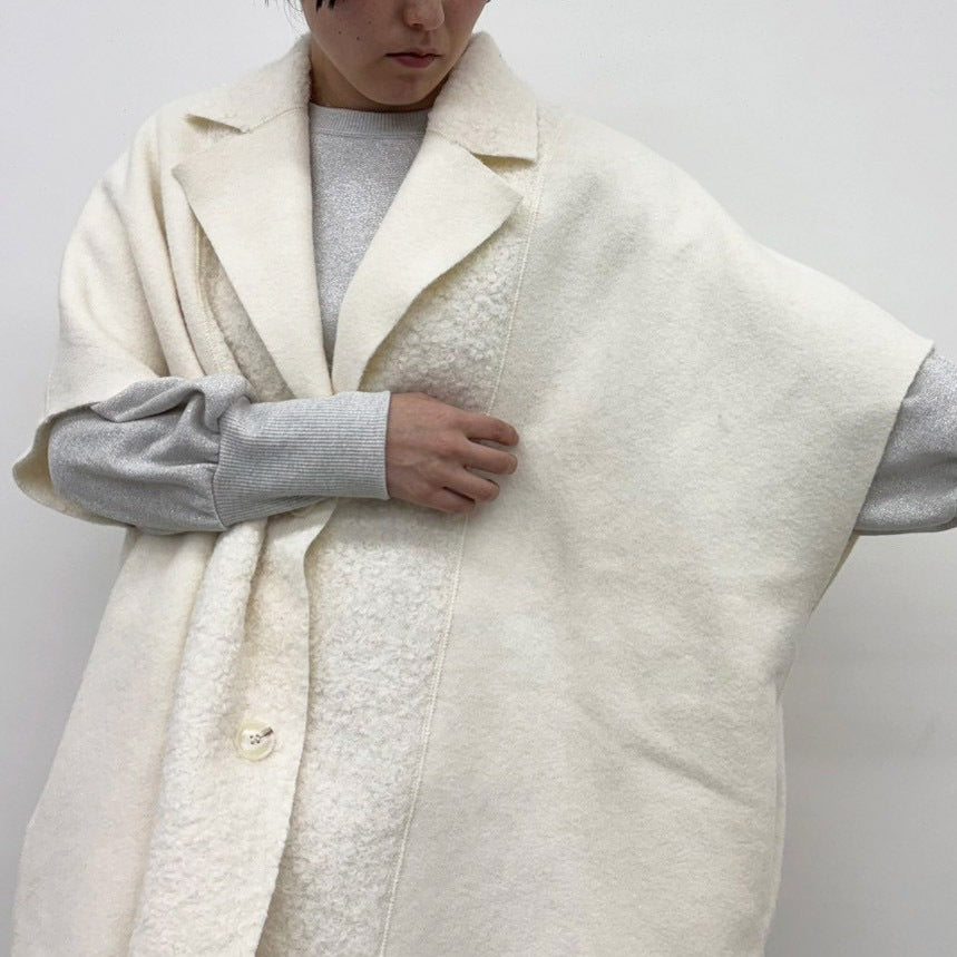 【CYNICAL】ボアスライバーニットリバーシブルポンチョ/552-94054 572-94054 582-94054