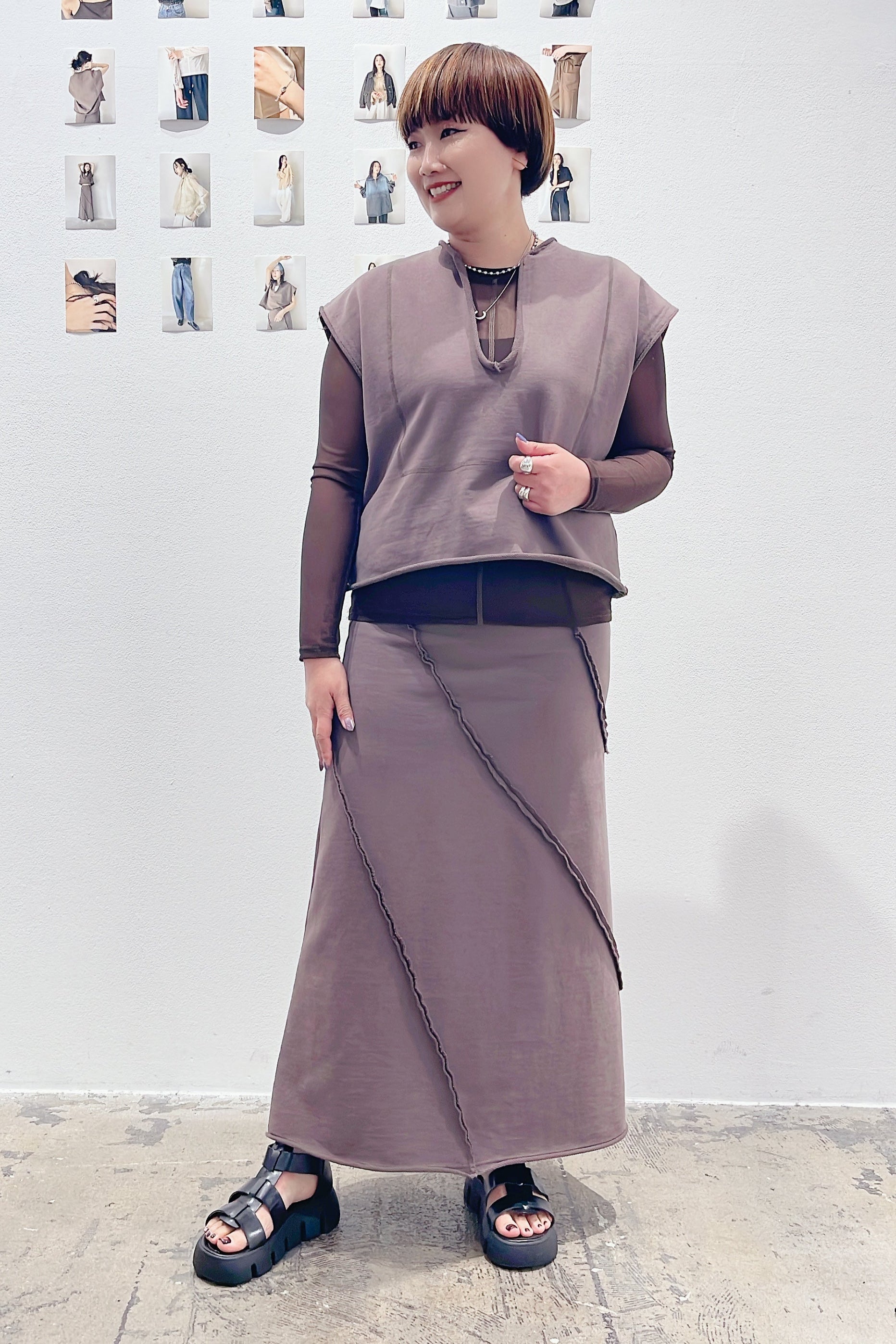 【AGAWD】キーネックスウェットベスト/2225-6695