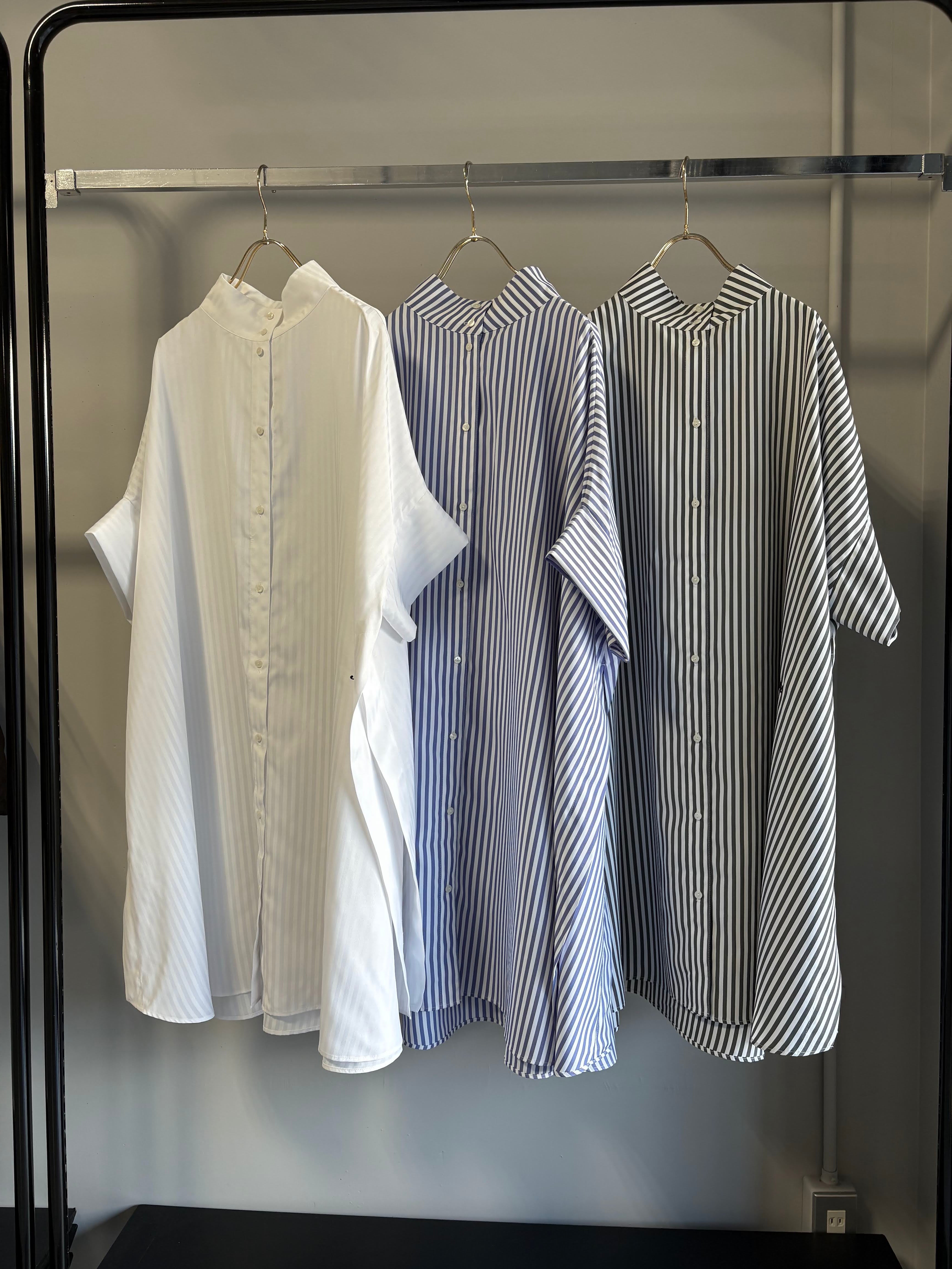 【MARGAUX VINTAGE】オーバースリットストライプシャツ/MG BL-26040-S