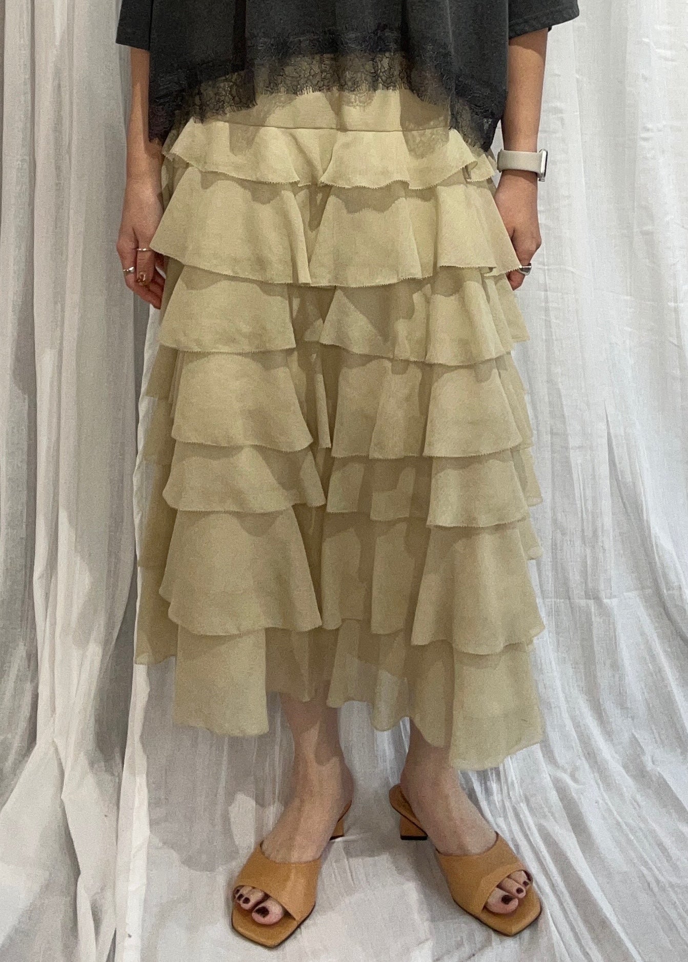 【PRIORITY】ラッフルティアードスカート/P62121JT