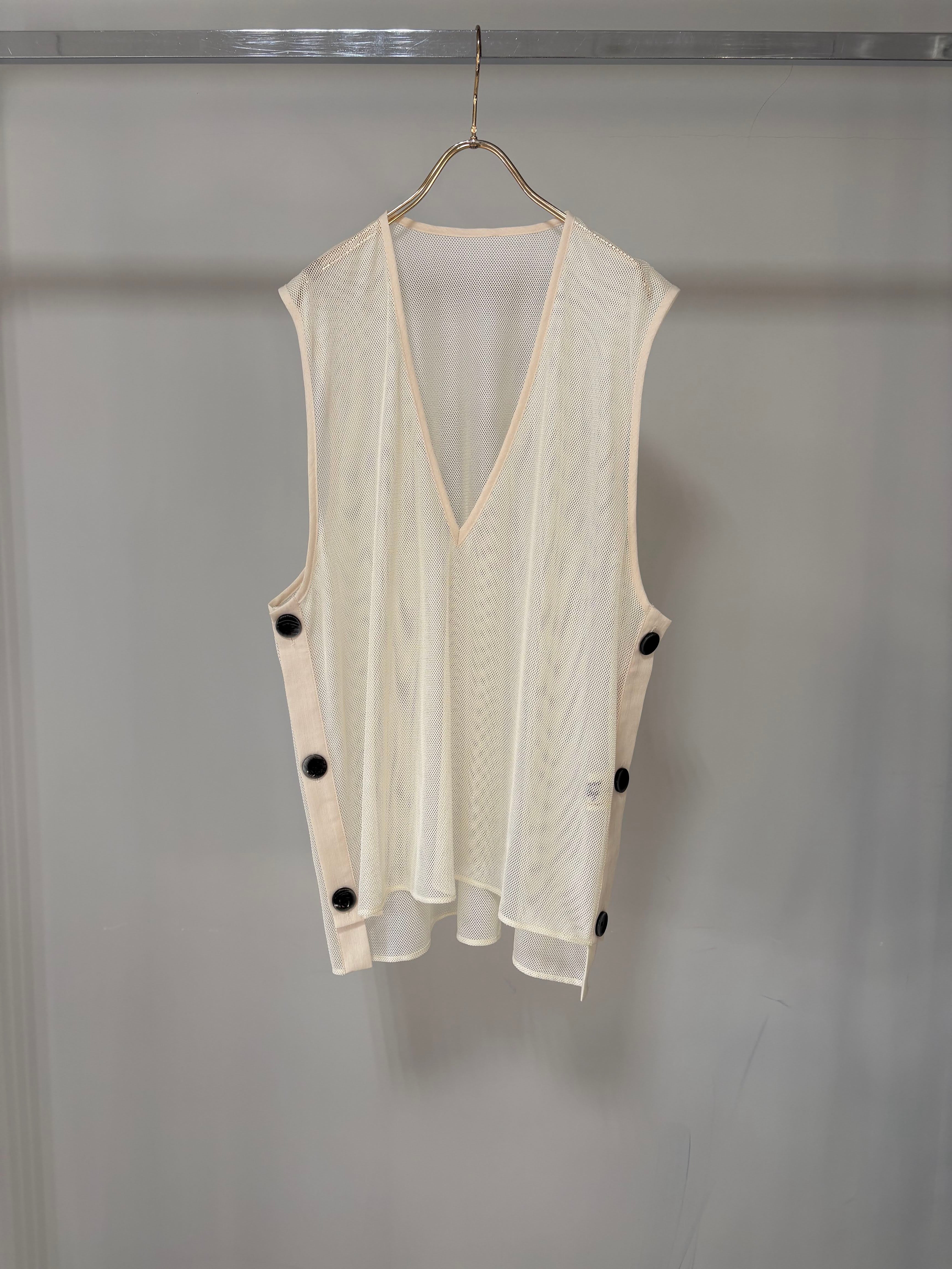 【MARGAUX VINTAGE】メッシュサイドボタンベスト/MG BL-26045-S