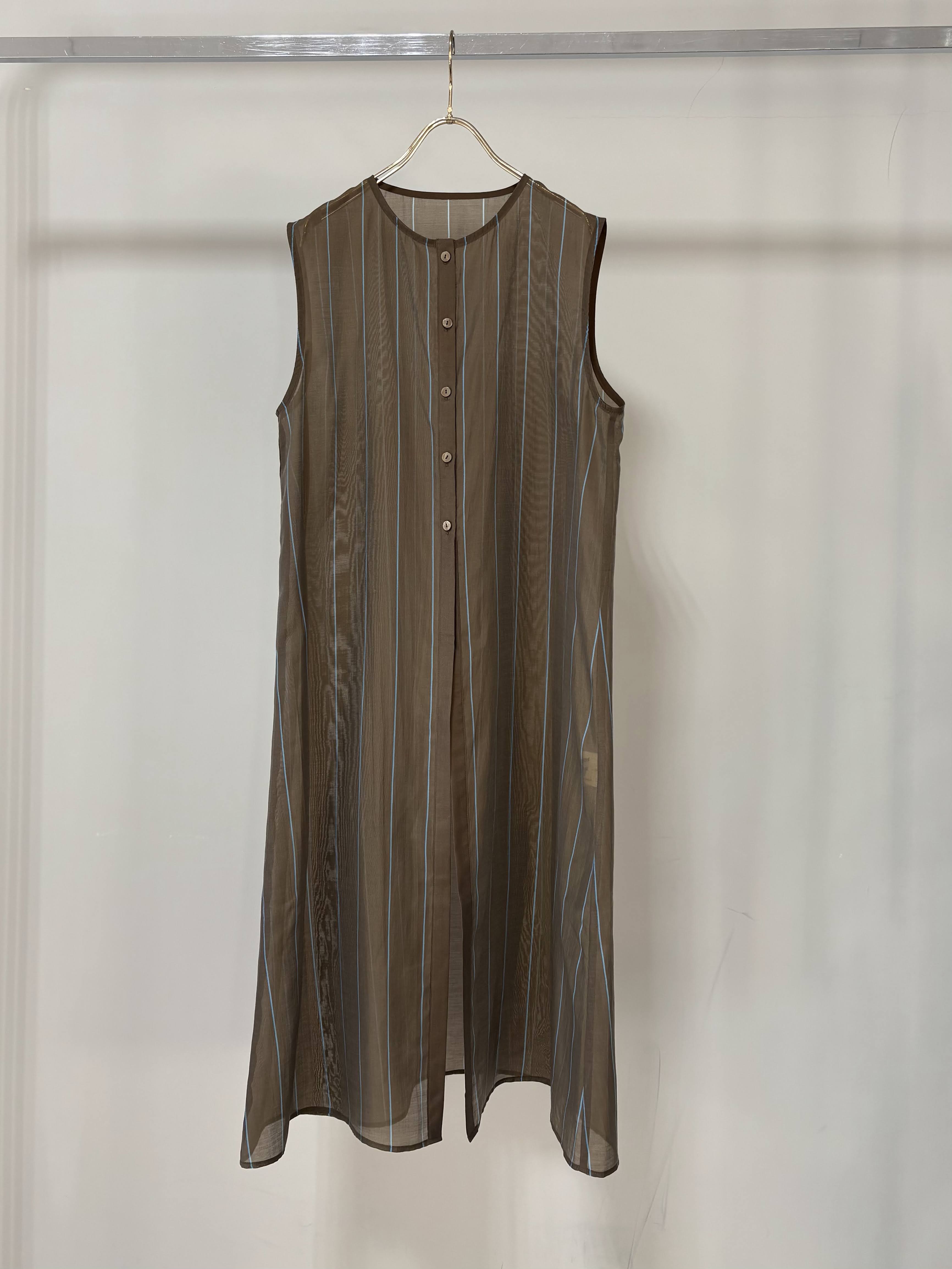 【MARGAUX VINTAGE】シアーストライプノースリーブプルオーバー/MG PO-26046-S