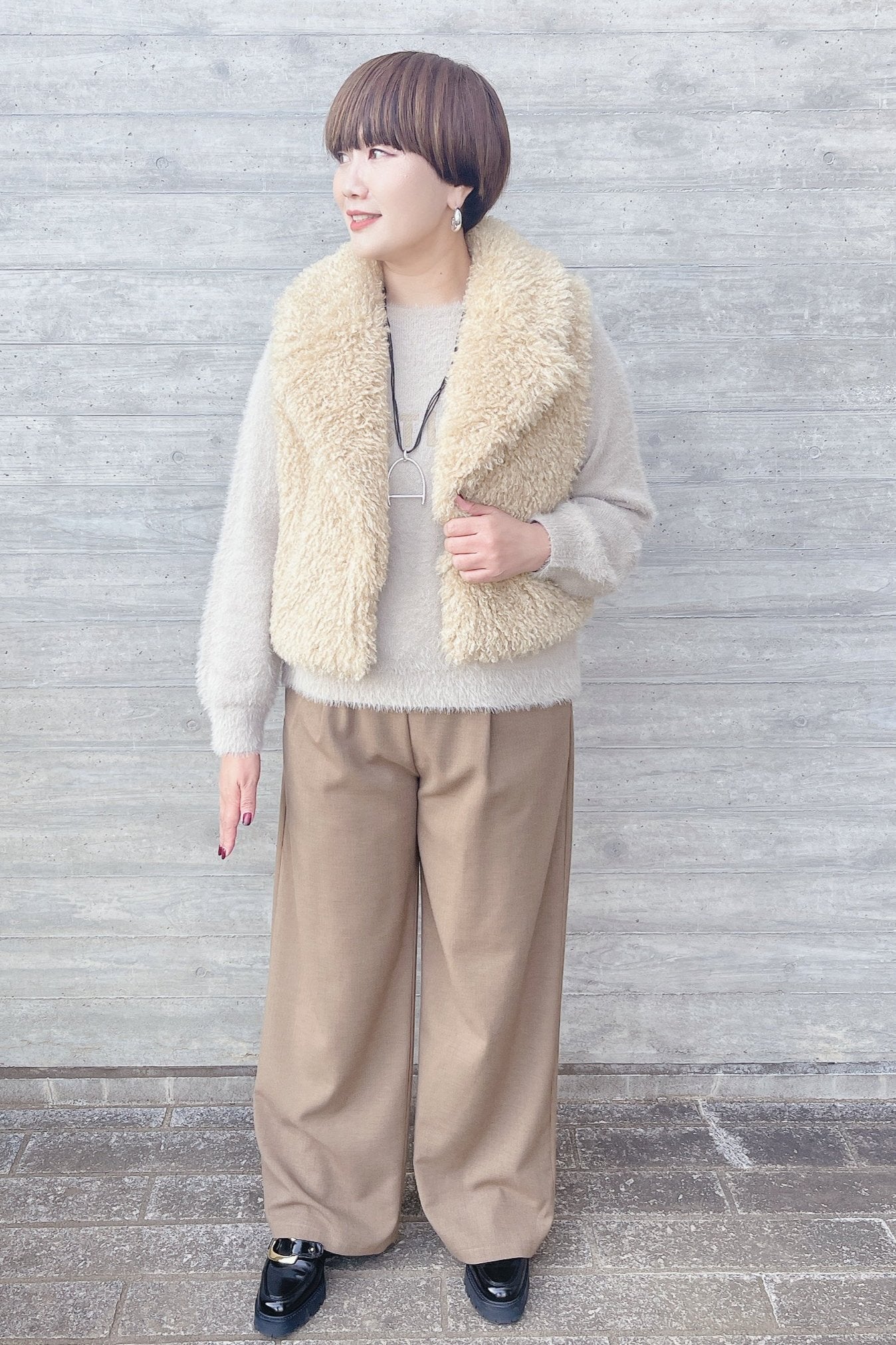 【ROSIEE】ロゴ刺繍シャギーニット/ R071206