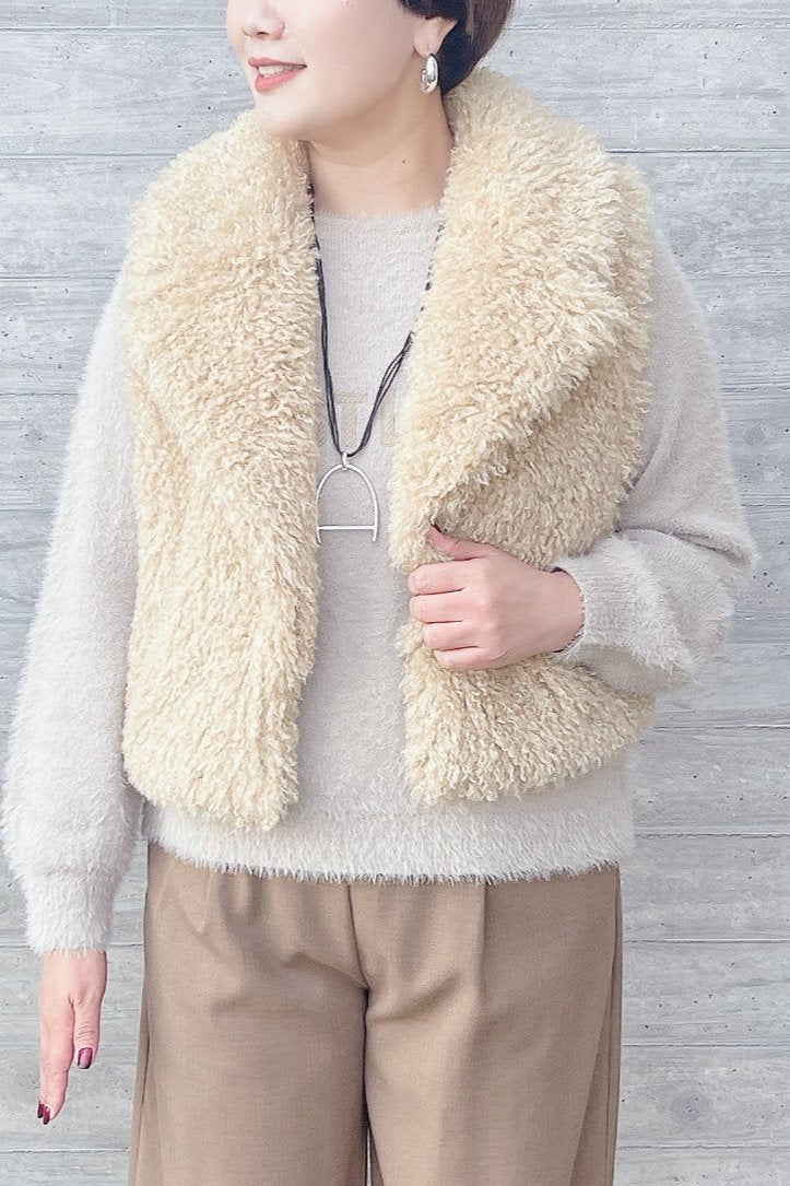 【ROSIEE】ロゴ刺繍シャギーニット/ R071206