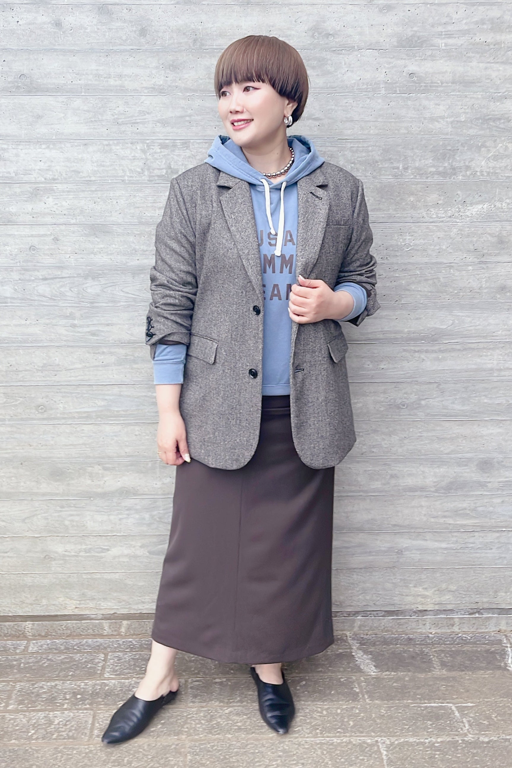 【LE MÉLANGE】ミニ裏毛パーカー /8541008