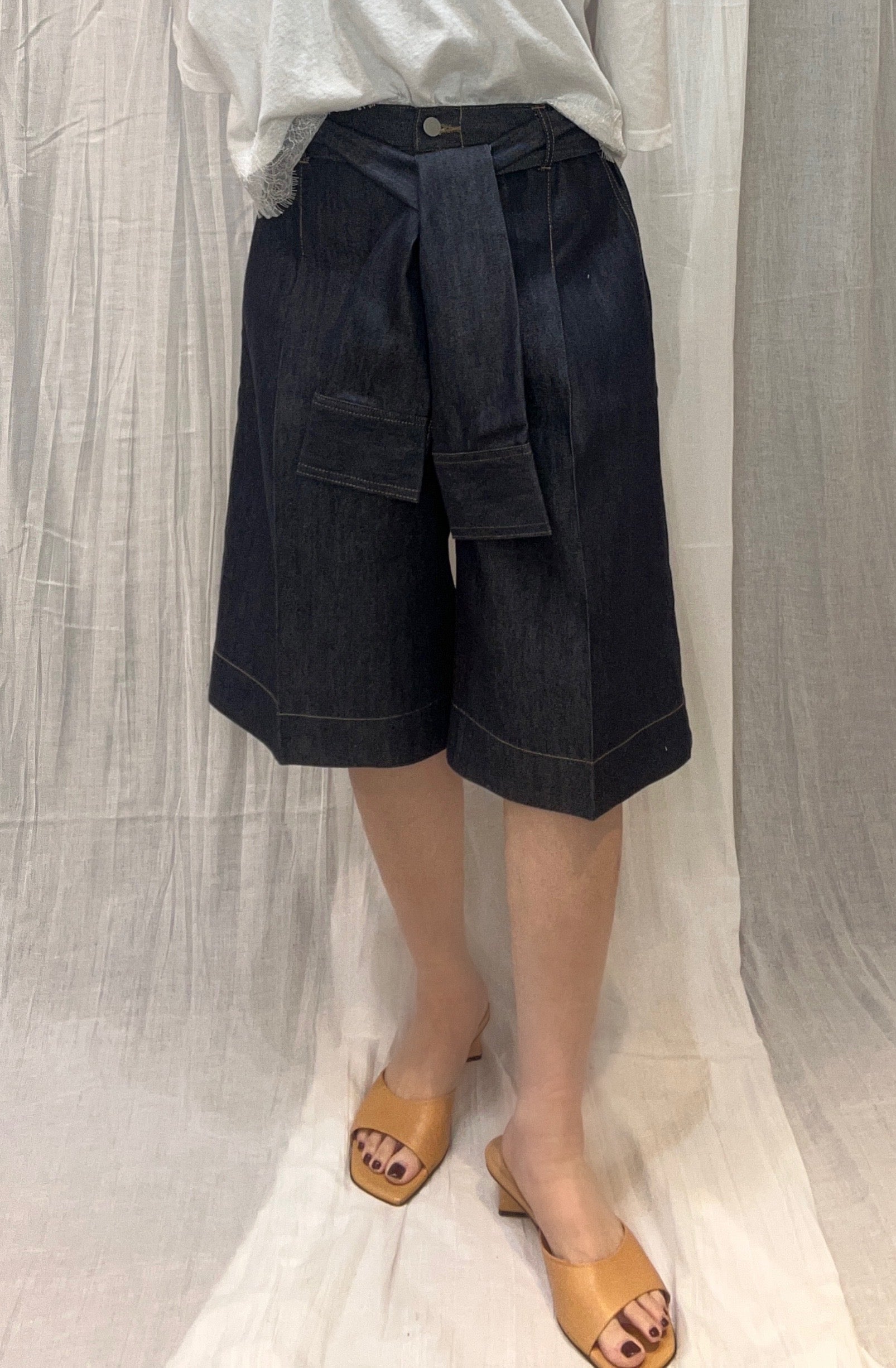 【PRIORITY】シャツスリーブベルトハーフパンツ/P62026AI