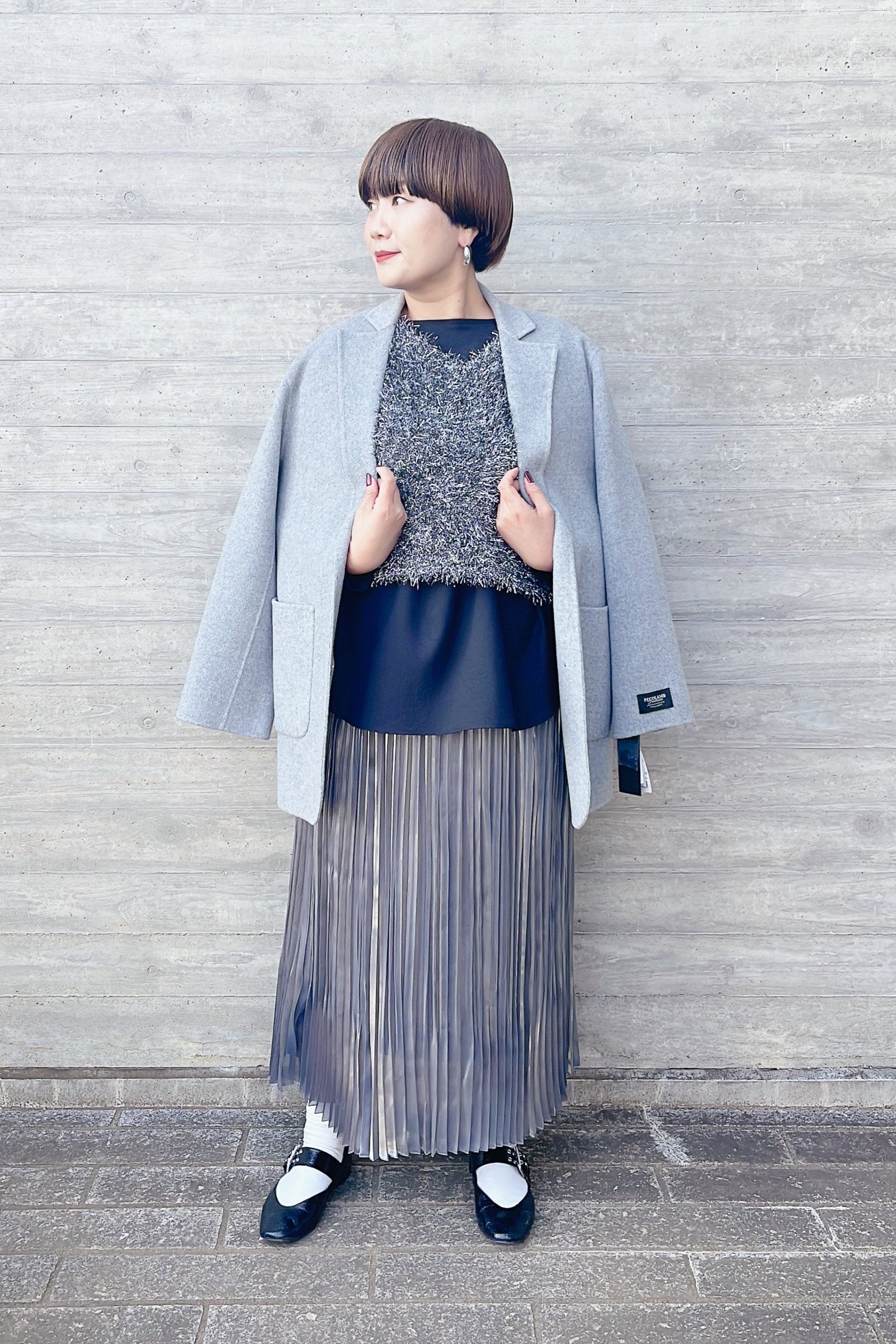 【PASSIONE】シャイニー細プリーツスカート/436629