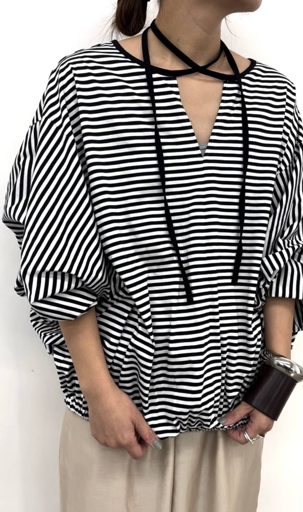 【CLOCHE】チョーカーバルーンドルマンスリーブT/510-85065