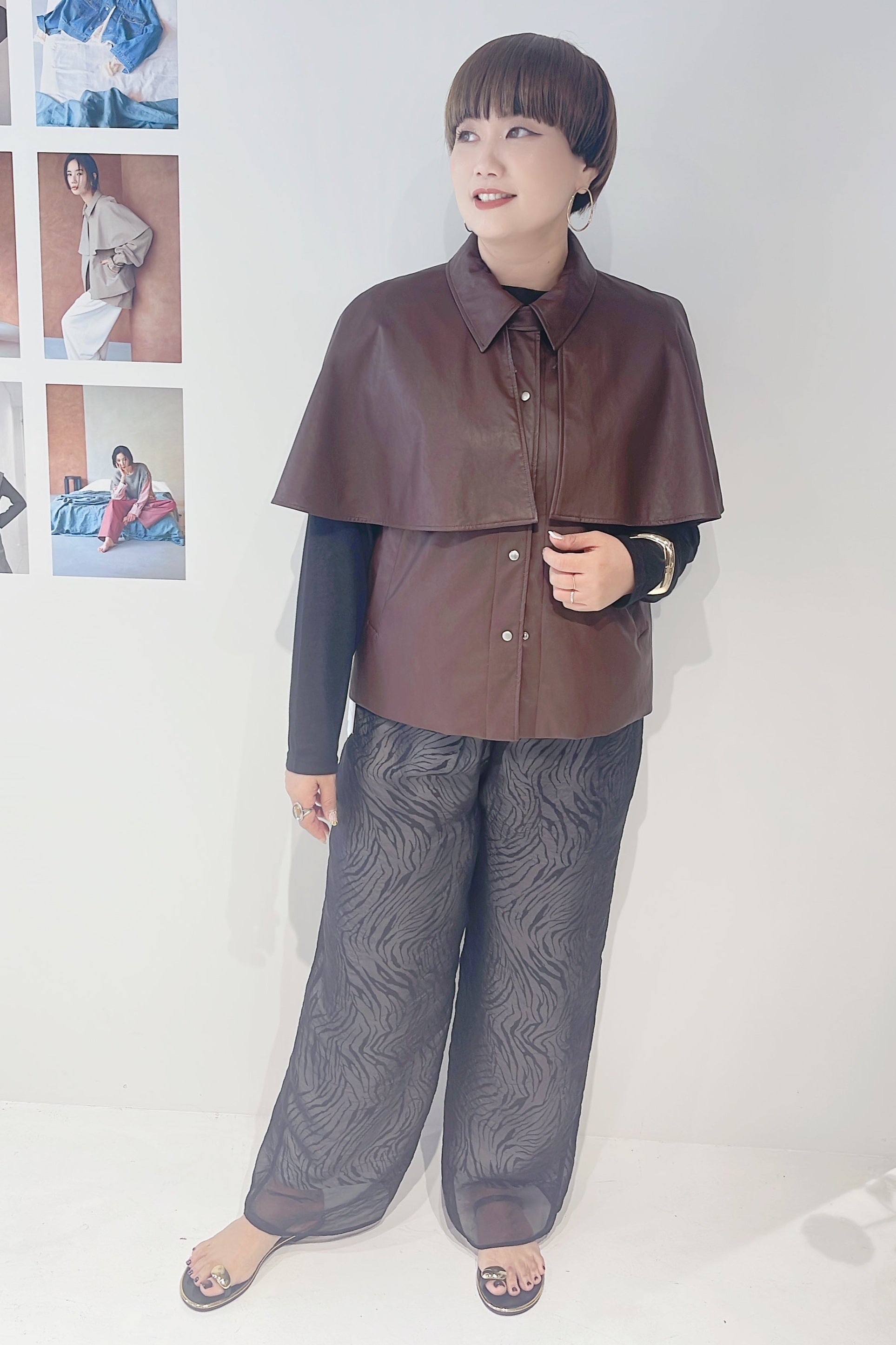 【CHIGNON】ゼブラオーガンジーレイヤーパンツ/3754-043MK