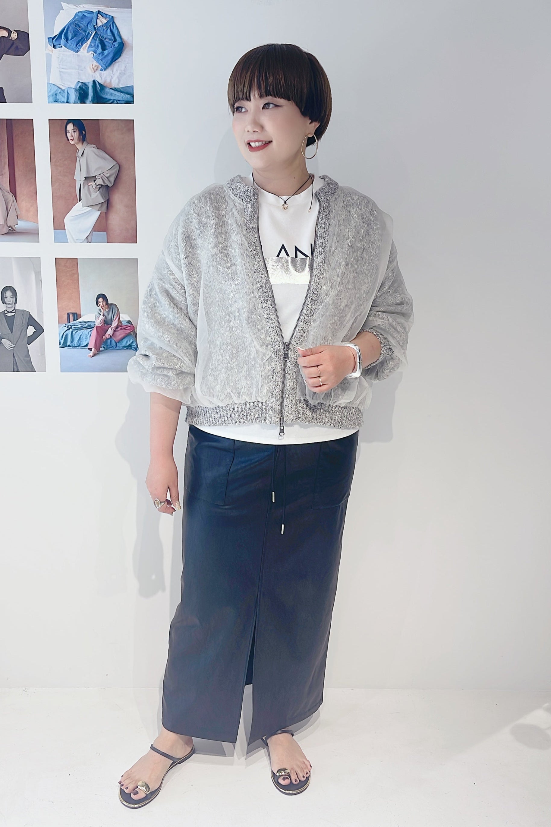 【CHIGNON】フェイクレザーベイカースカート/2754-003KK