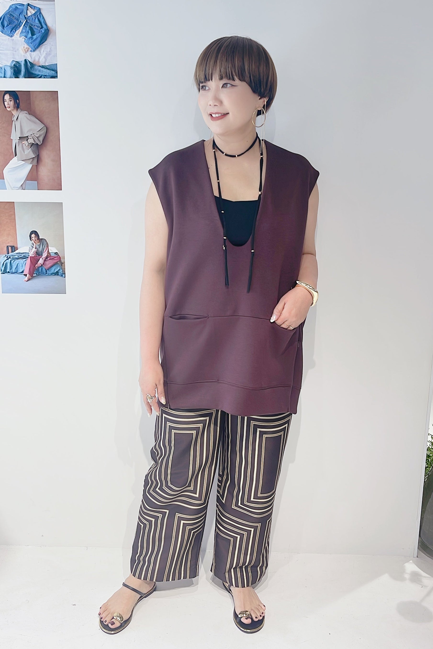 【CHIGNON】ダンボールVネックベスト/4754-049BZ