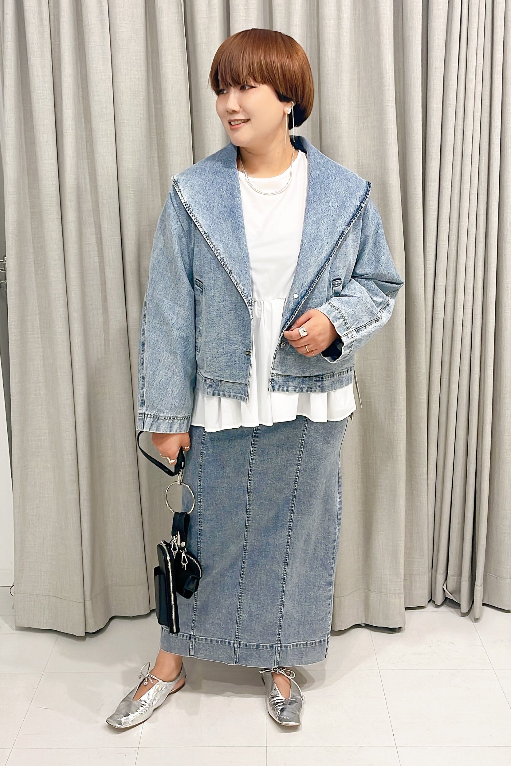 【ayane】デニム地ペンシルスカート/816316