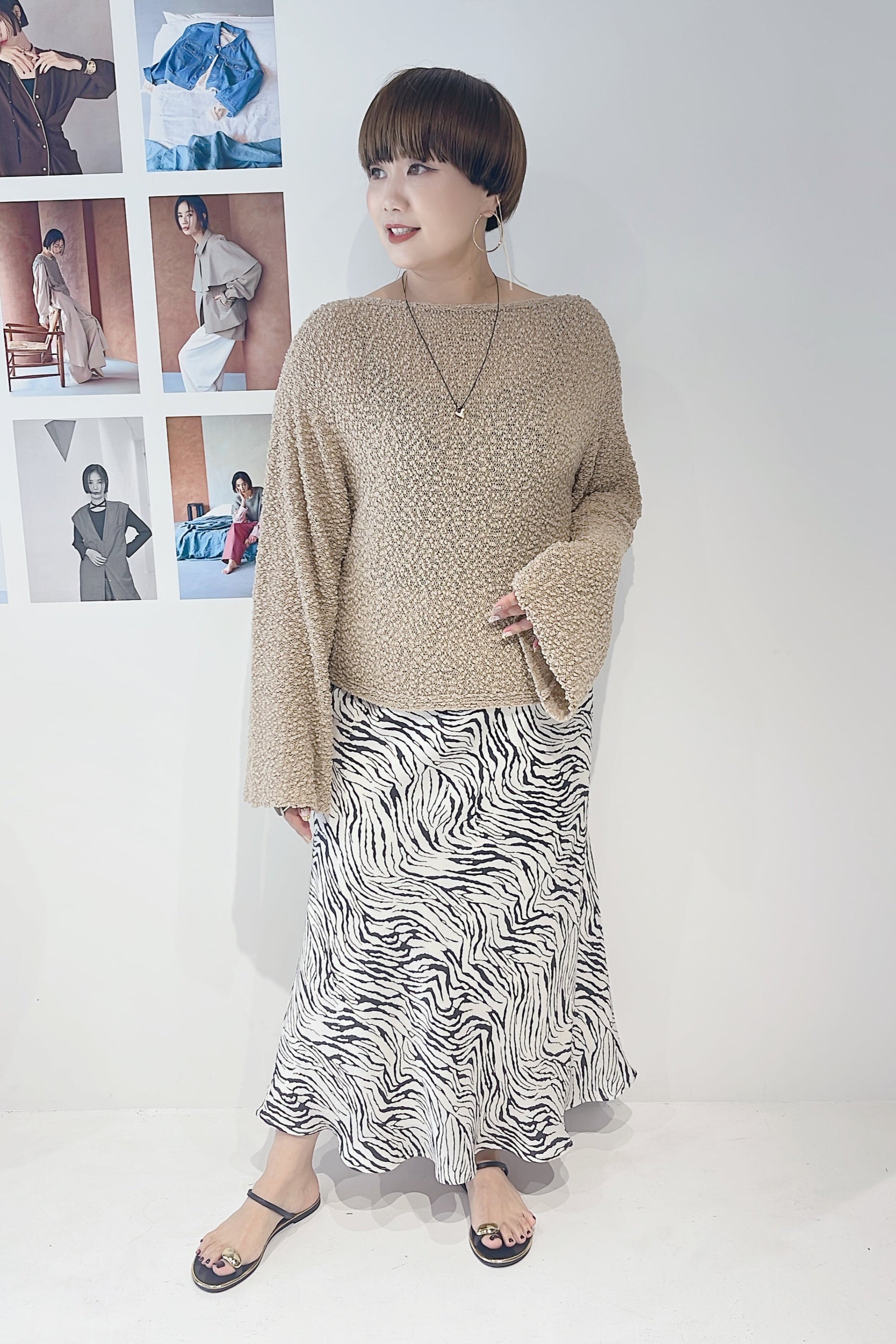 【CHIGNON】ゼブラバイアススカート/2754-044MK