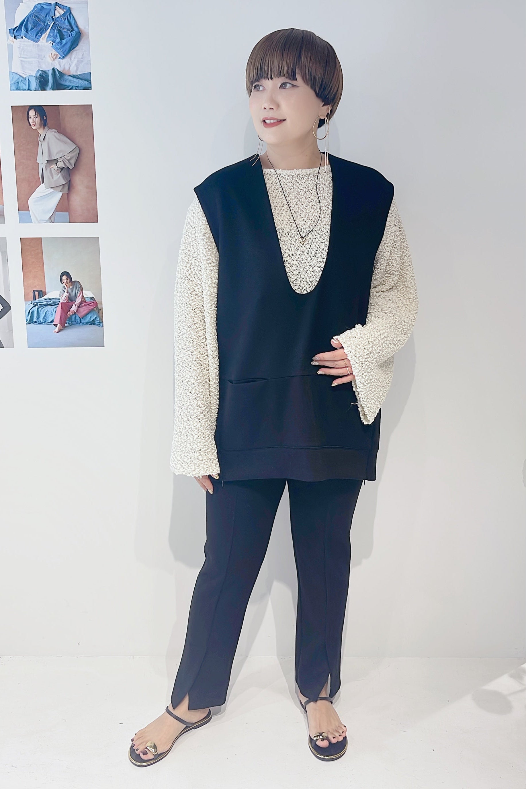 【CHIGNON】ダンボールVネックベスト/4754-049BZ