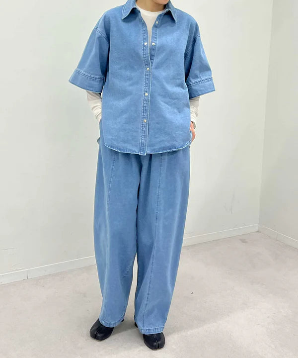 【HERENCIA】デニムタックパンツ/H826108