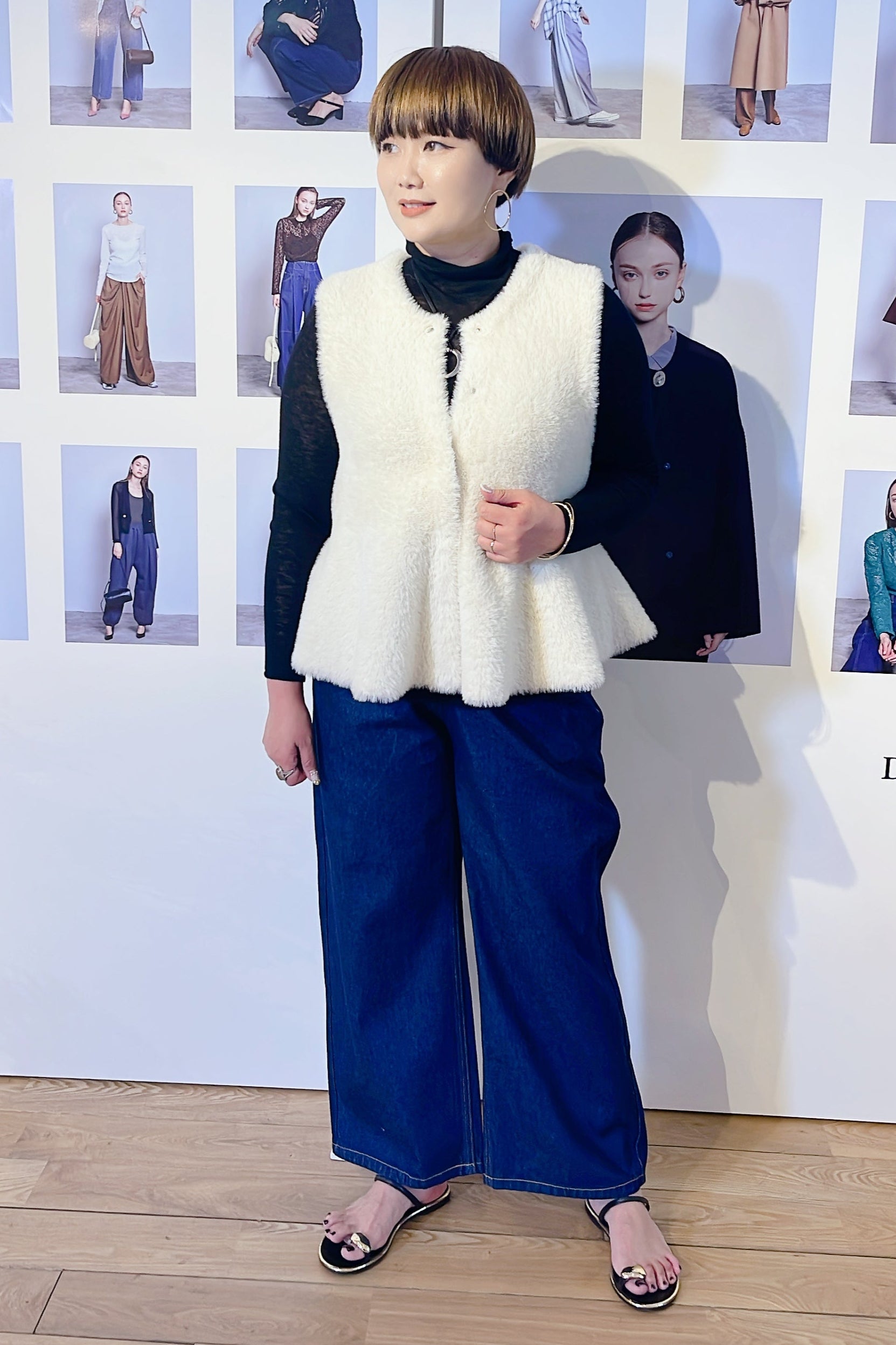 【Dignite Collier】フェザーヤーンペプラムジレ/80256143