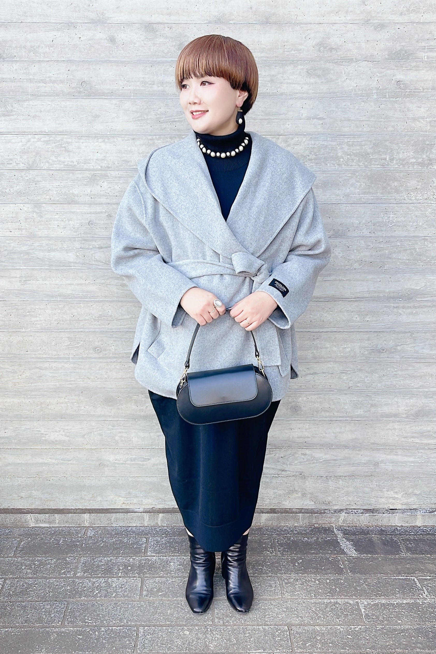 【Dignite Collier】ダブルフェイスフーディーコート/80243202