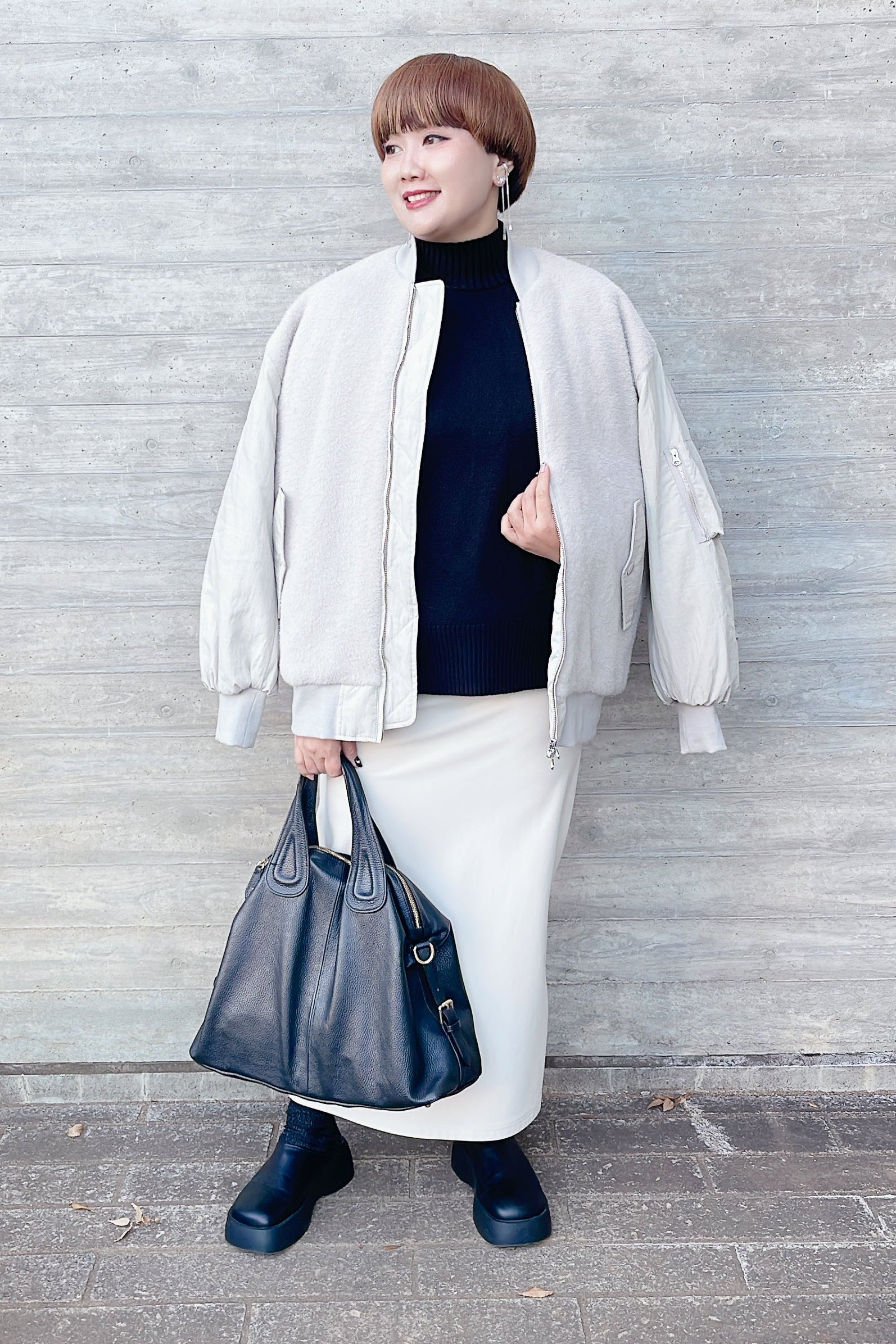 cafune】ウォームピケストレッチタイトスカート/545610