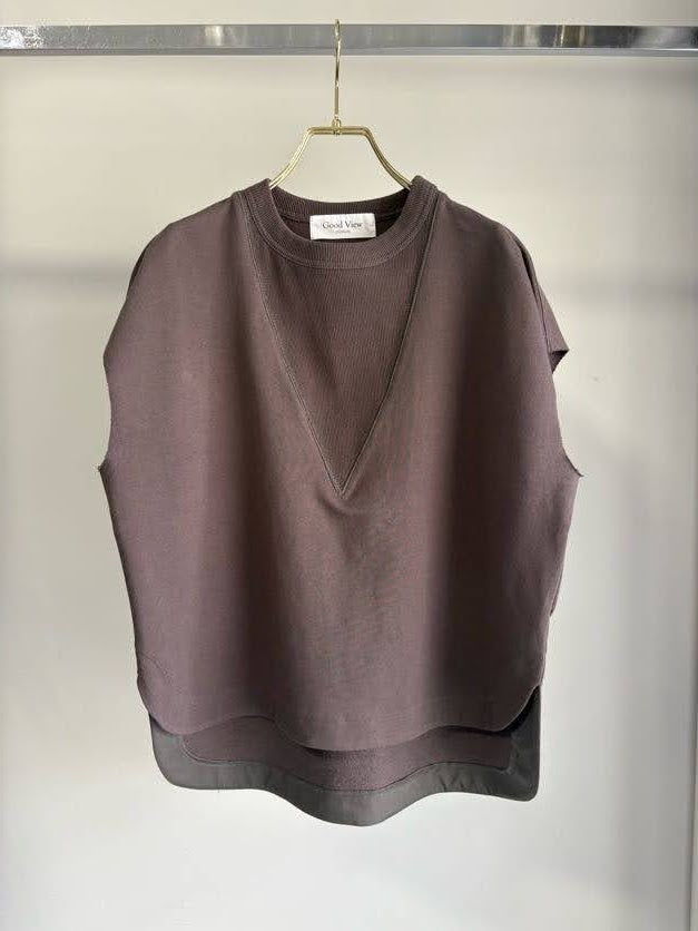 【GOOD VIEW DESIGN】Vガゼット裏毛ノースリーブ/GVD CT-26028