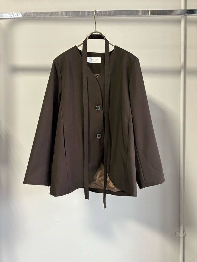 【GOOD VIEW DESIGN】カラーレスジャケット ベルト付き/GVD JK-26025