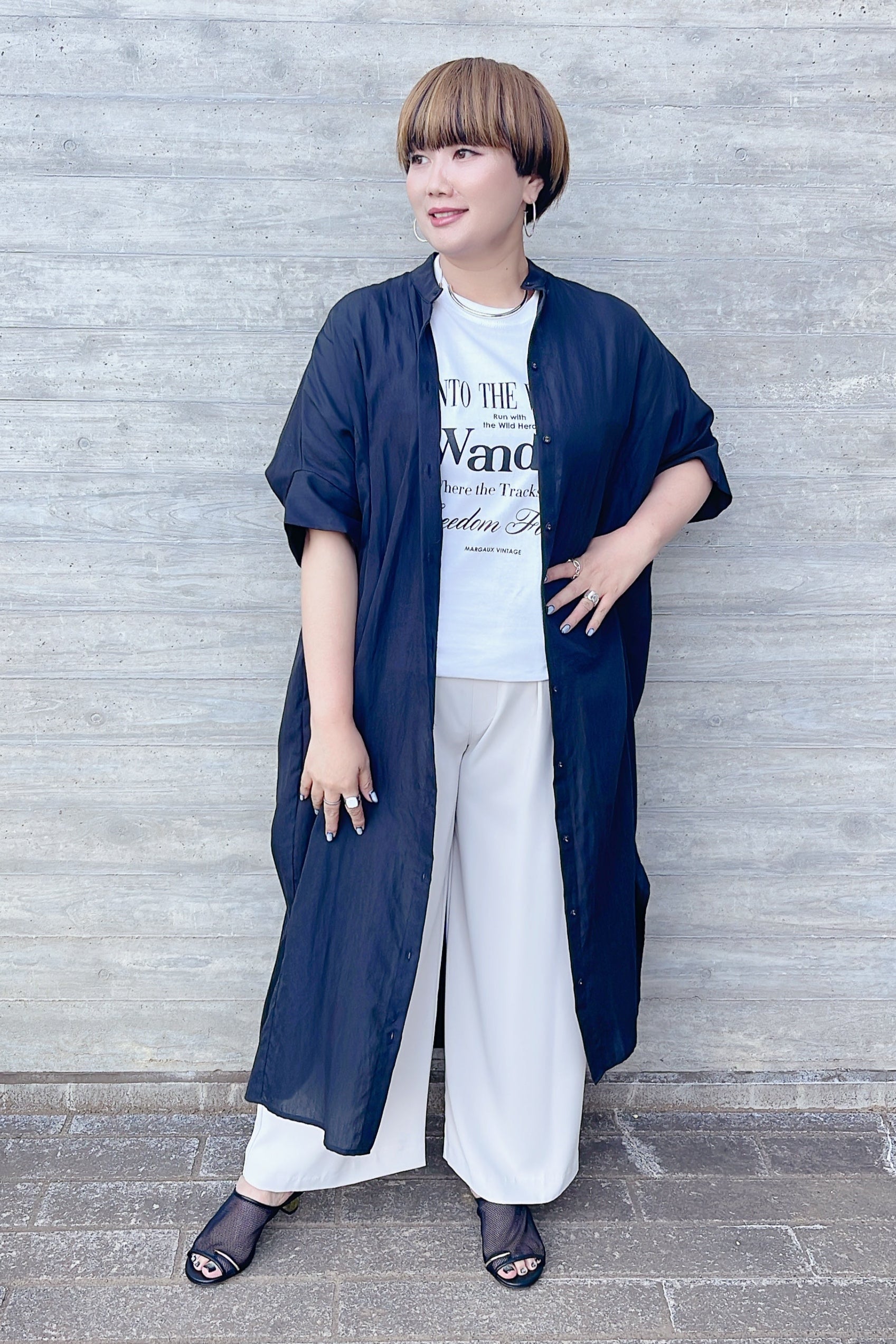 【MARGAUX VINTAGE】オーバーシャツワンピース/MG OP-25049-S