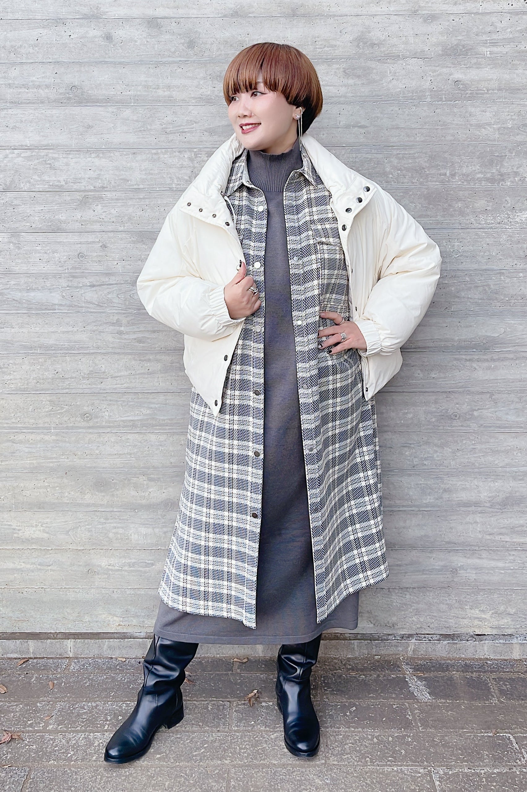 【SUGAR ROSE】リブデザインハイネックニットワンピース/246004