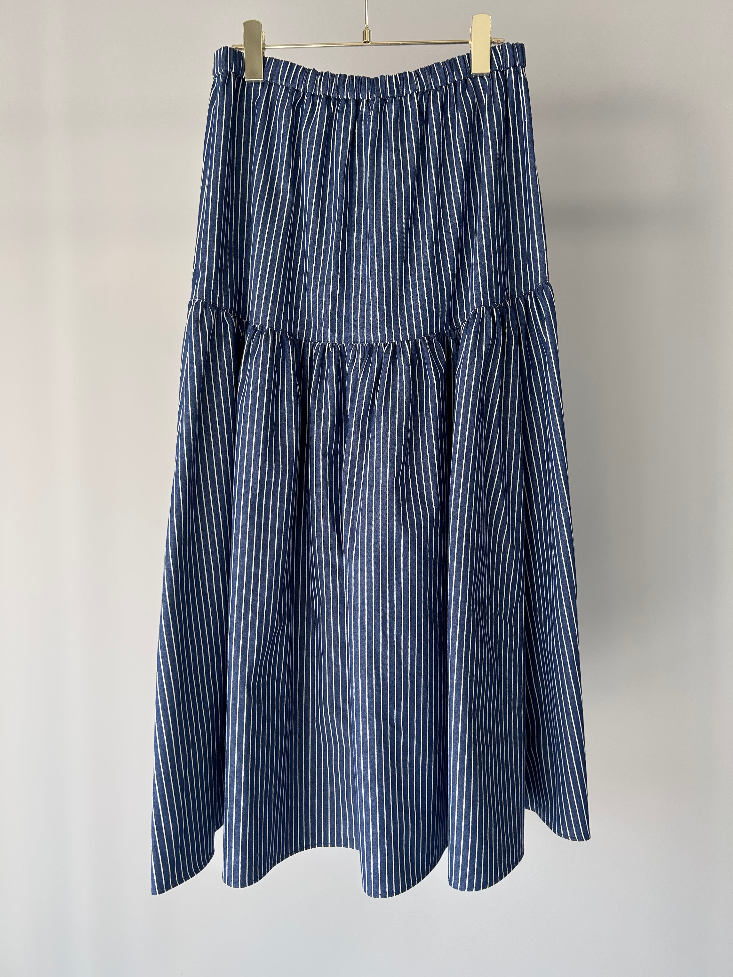 【MARGAUX VINTAGE】ストライプギャザースカート/MG SK-25093-A