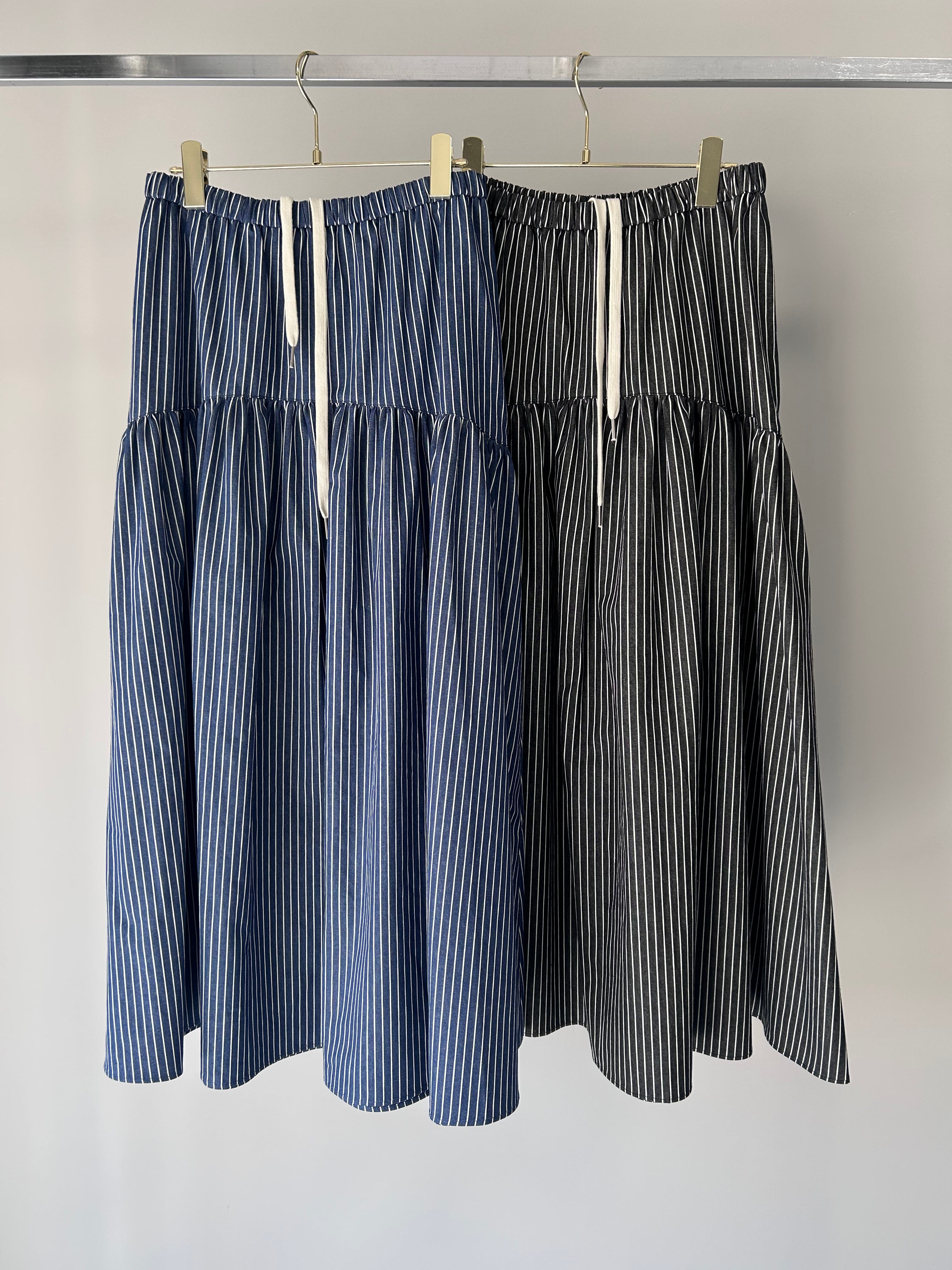 【MARGAUX VINTAGE】ストライプギャザースカート/MG SK-25093-A