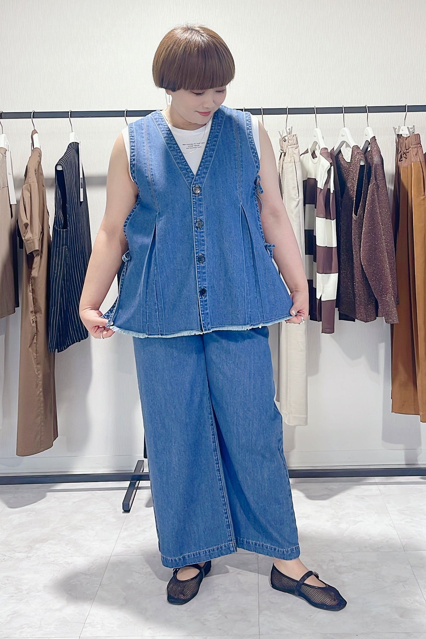 【Ordinary】2wayサイドタイデニムベスト/BO26-530V