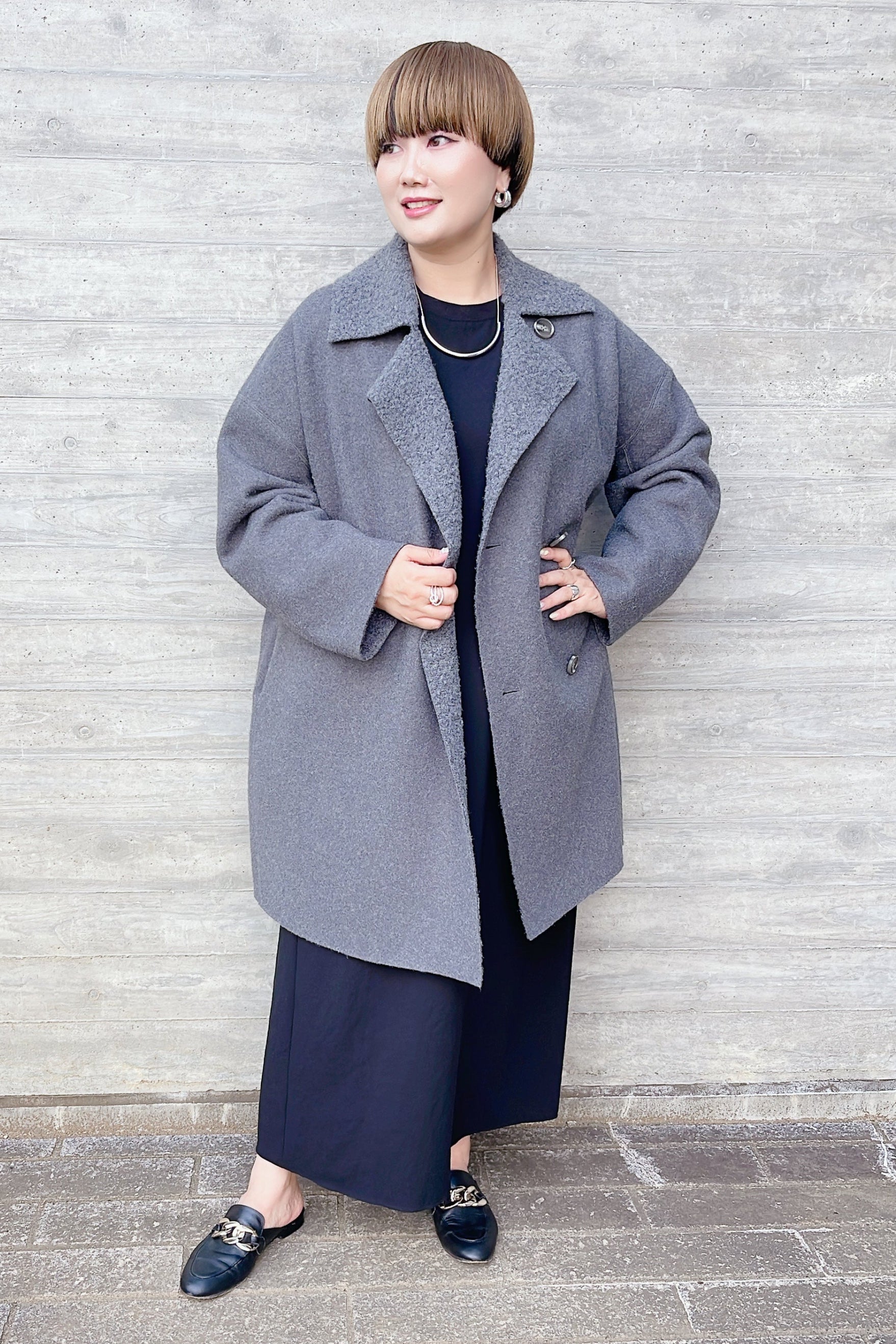 【CYNICAL】ボアスライバーニットリバーシブルコート/552-94055