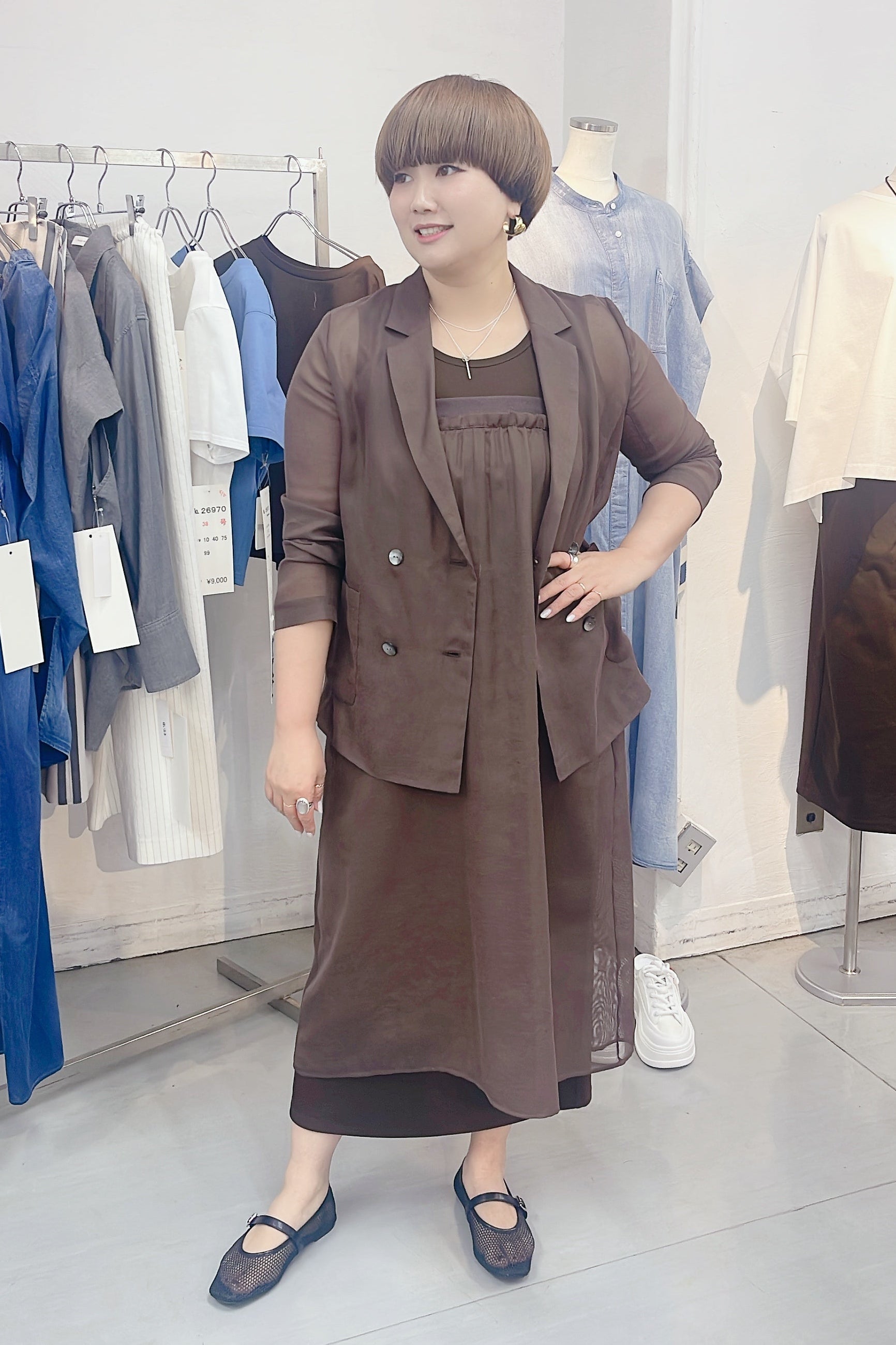 【cafune】エアリーメッシュダブルジャケット/25404