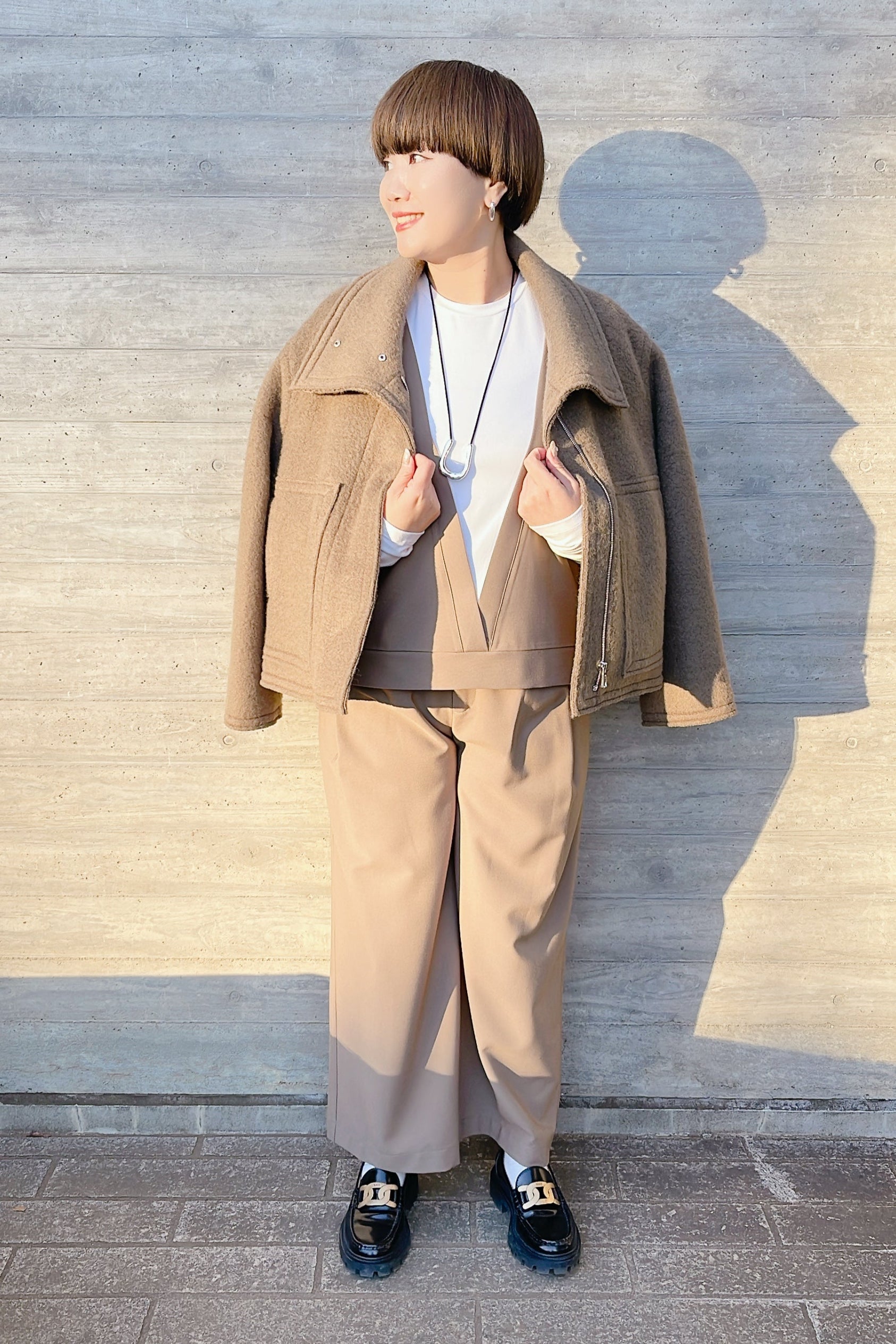 【CYAN TOKYO】ウールシャギースタンドブルゾン/407262