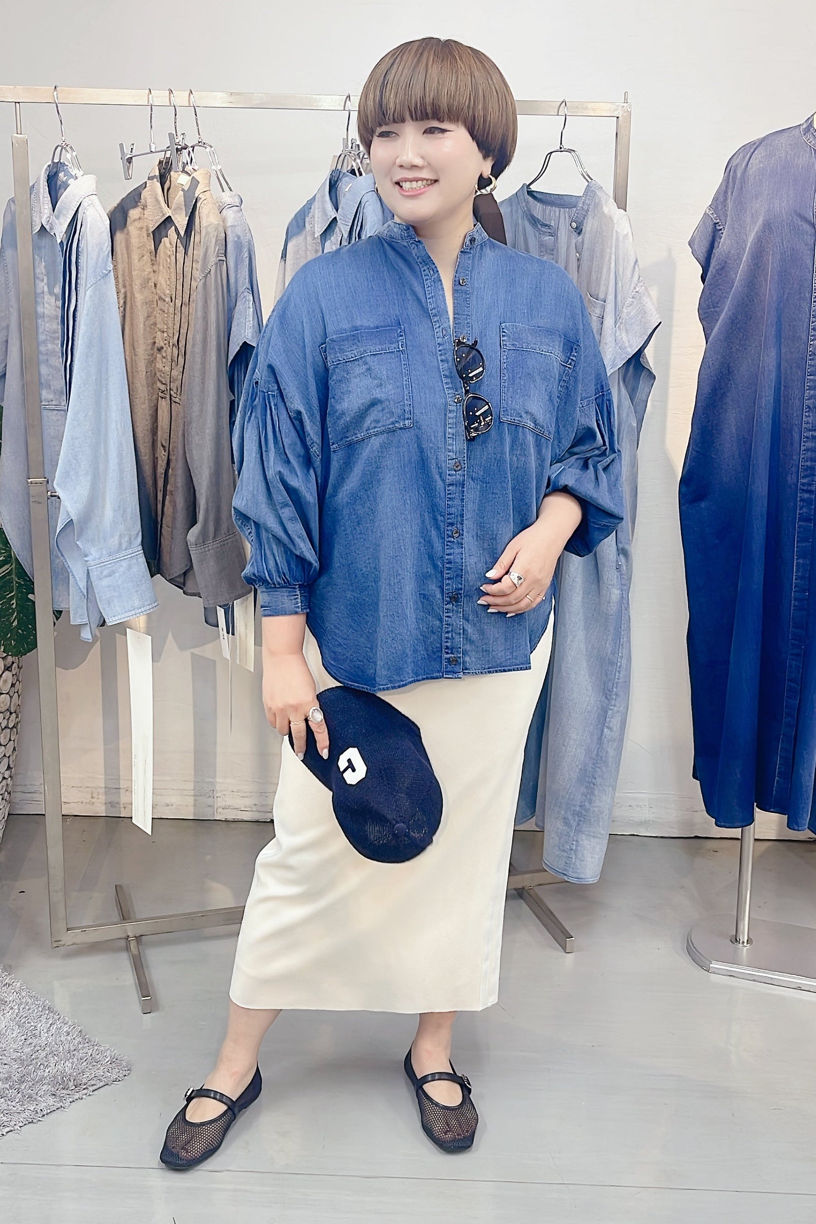 【PASSIONE】シアーデニムシャツ/26913