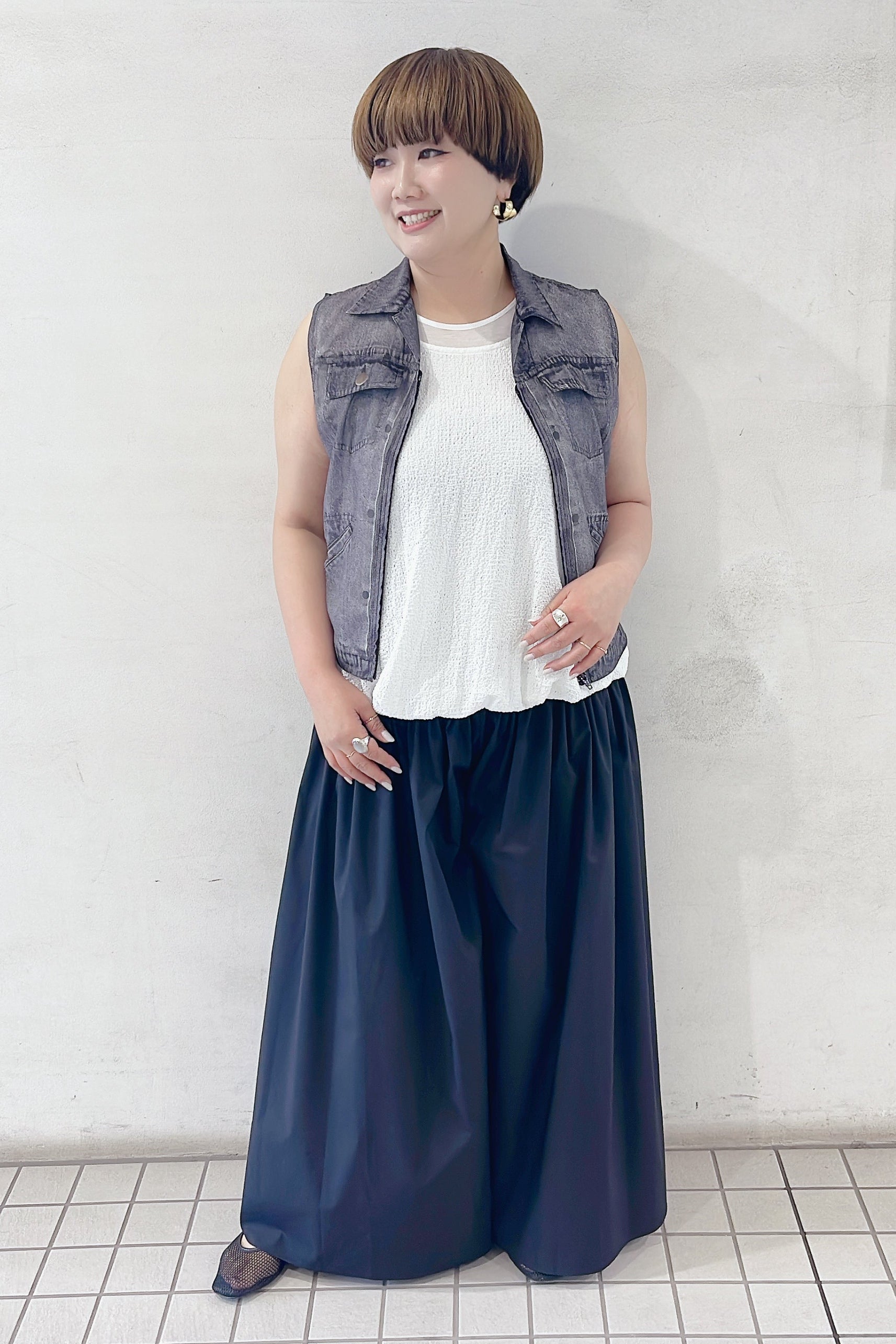 【CYAN TOKYO】フリルギャザーバギー/601456