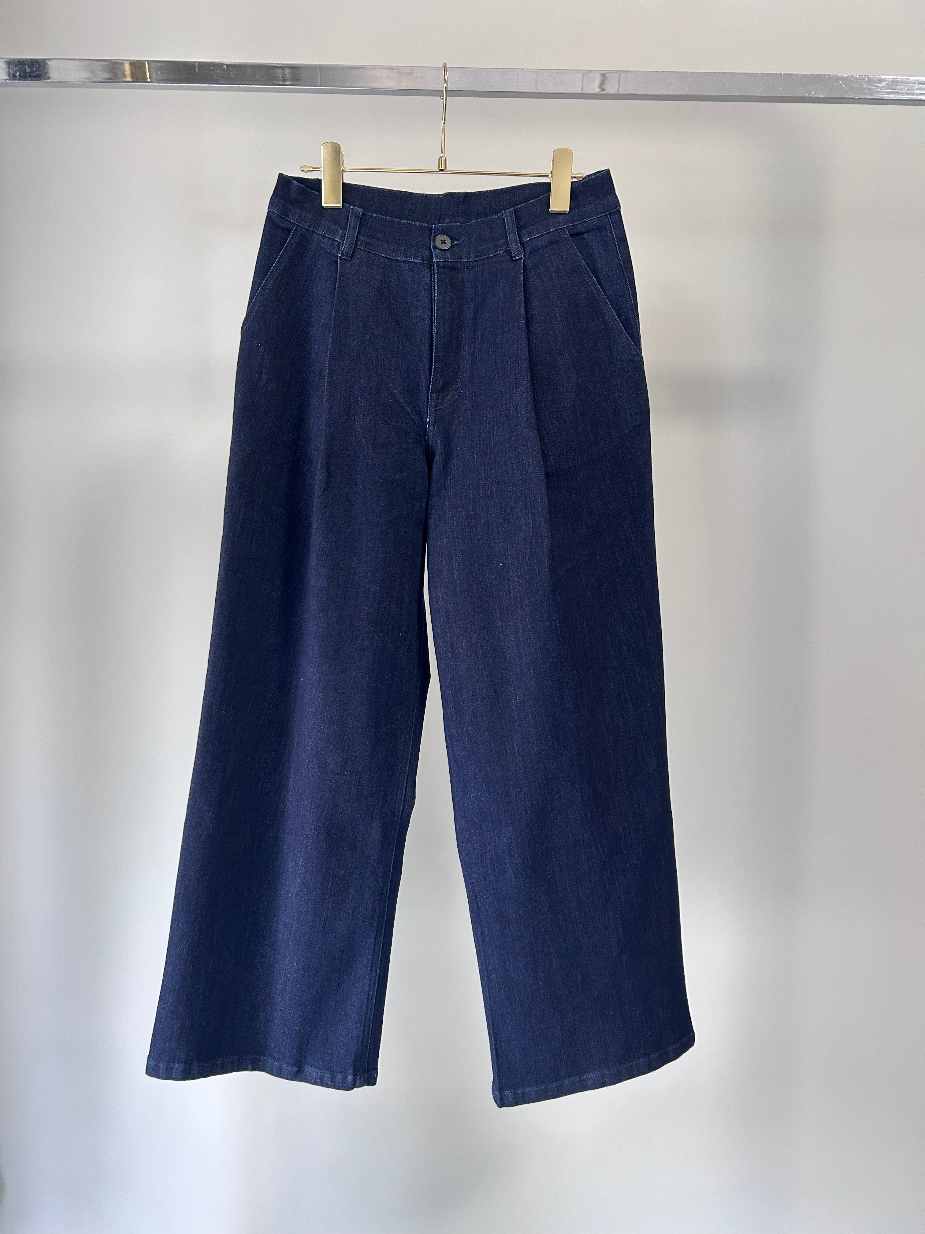 【MARGAUX VINTAGE】ワンウォッシュワイドデニムパンツ/MG PT-25137-A