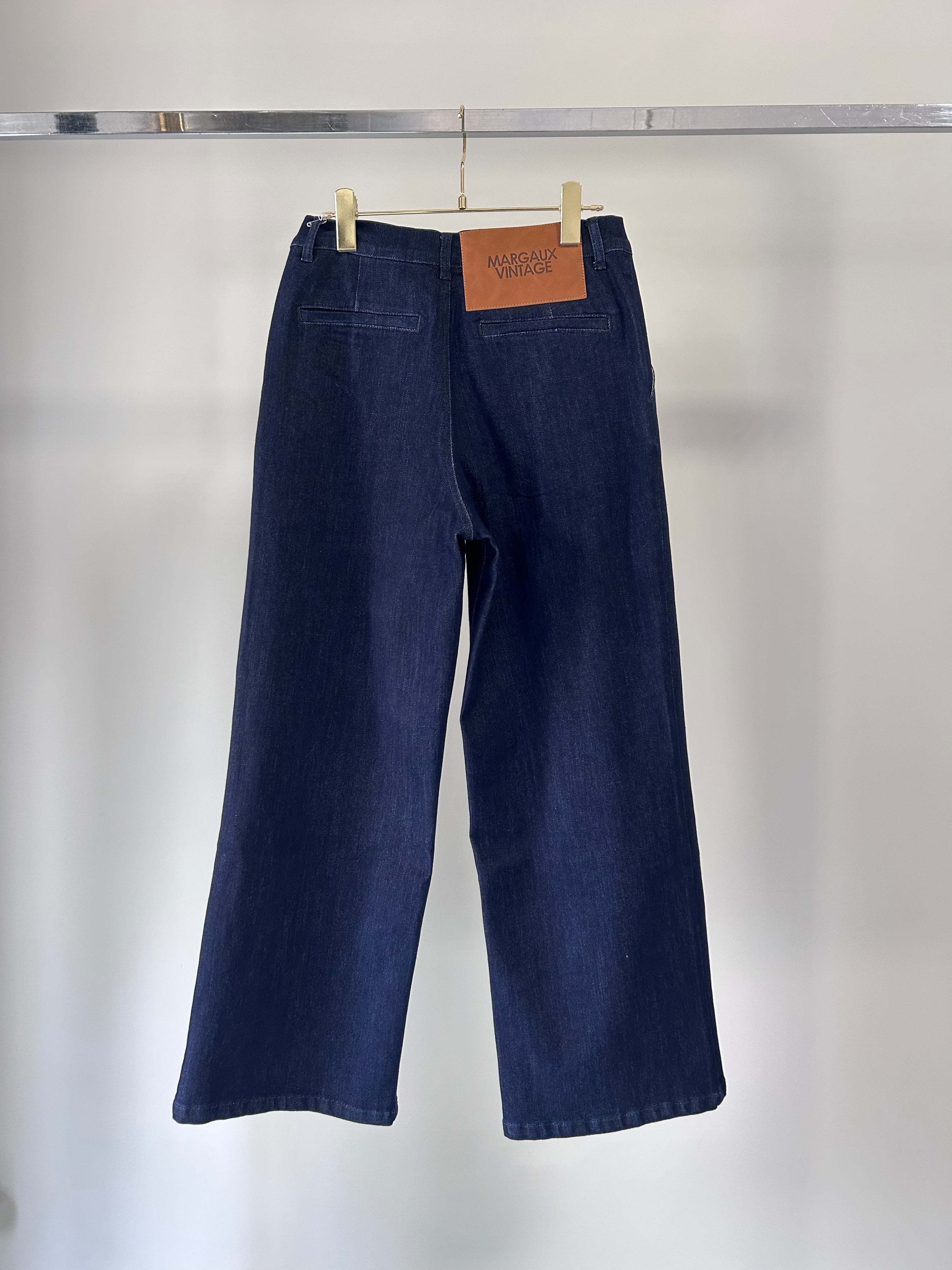 【MARGAUX VINTAGE】ワンウォッシュワイドデニムパンツ/MG PT-25137-A