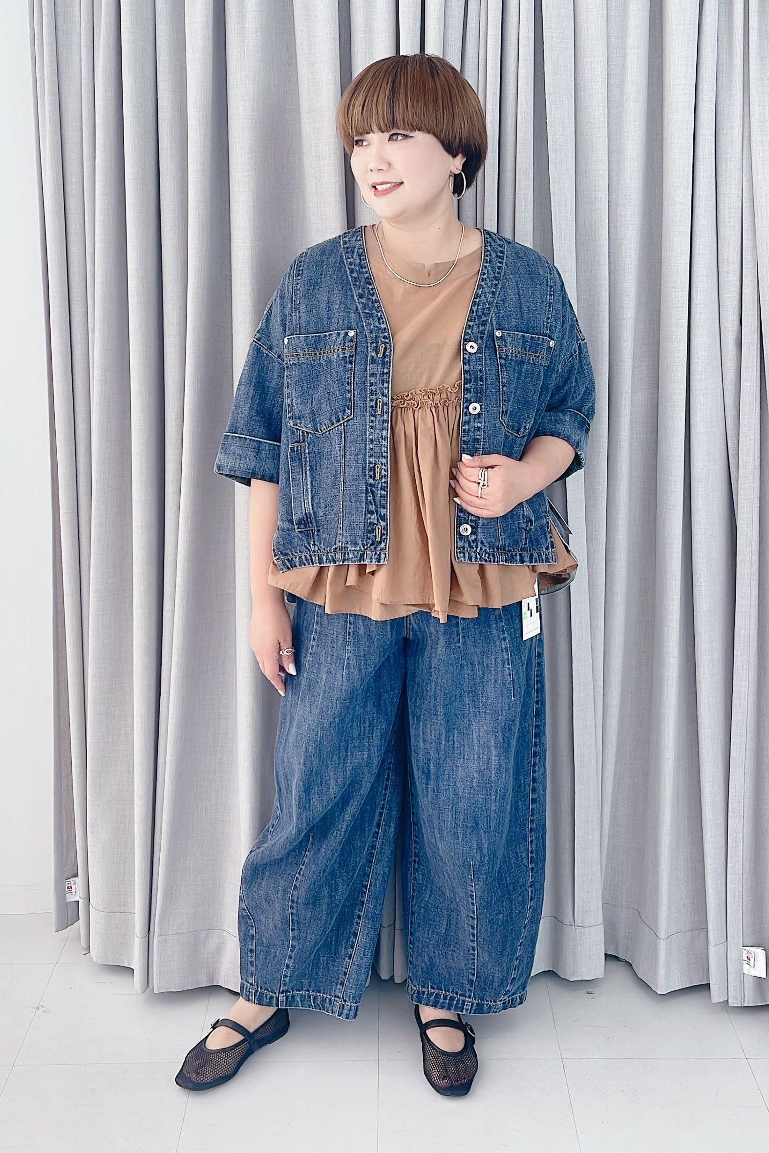 【ayane】麻混デニムジャケット/826501